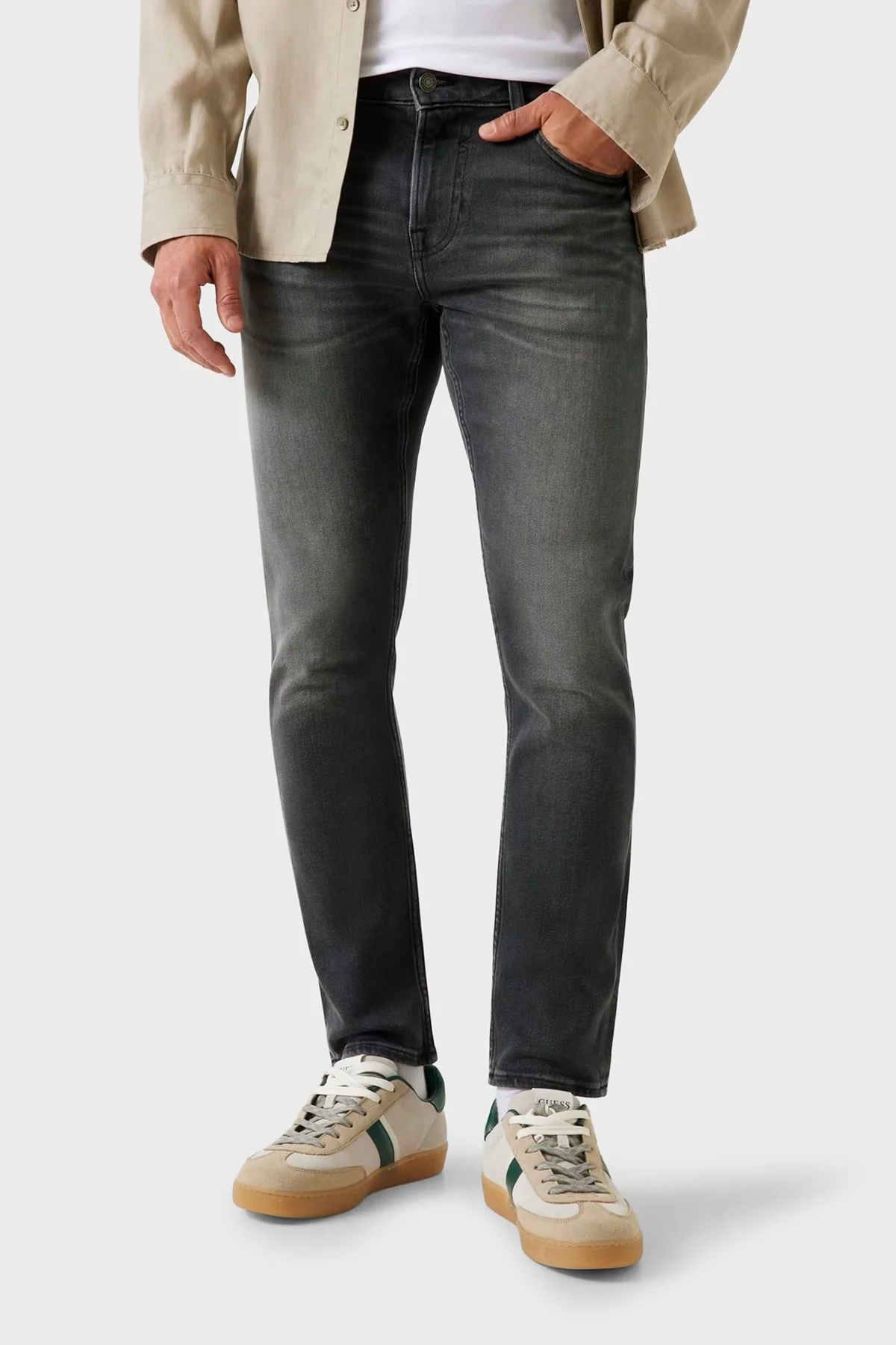 Guess Miami Streç Pamuklu Skinny Fit Düşük Bel Dar Paça M2YAN1D4Q52 Erkek Pantolon M2YAN1 D4Q52 2CRG ANTRASİT - 1