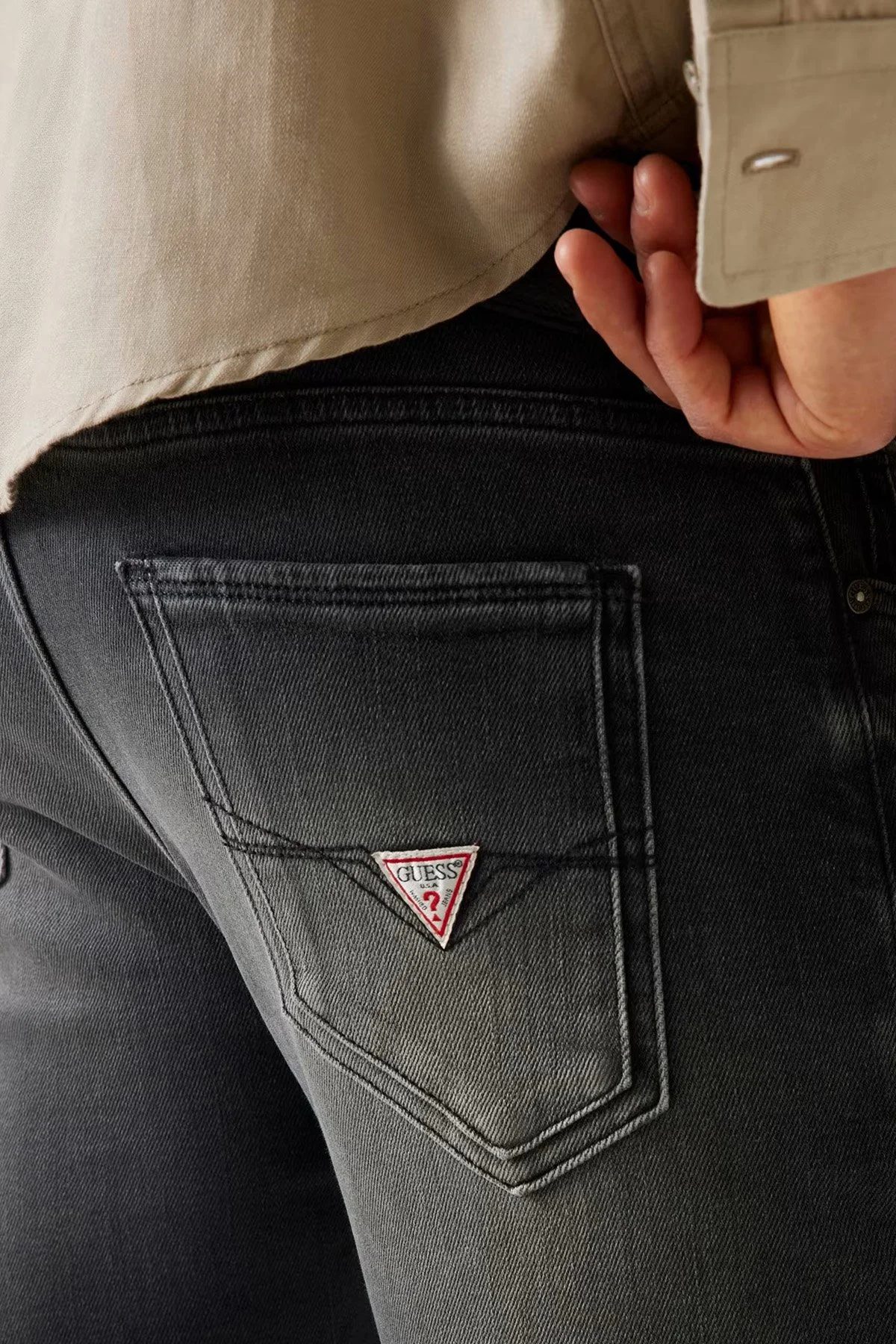 Guess Miami Streç Pamuklu Skinny Fit Düşük Bel Dar Paça M2YAN1D4Q52 Erkek Pantolon M2YAN1 D4Q52 2CRG ANTRASİT - 4