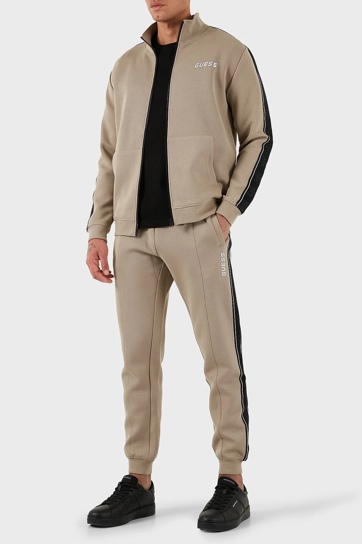 Guess Mickey Logolu Pamuklu Regular Fit Dik Yaka Z2YQ10KB3P2 Erkek Sweat Z2YQ10 KB3P2 G1FR BEJ - 2