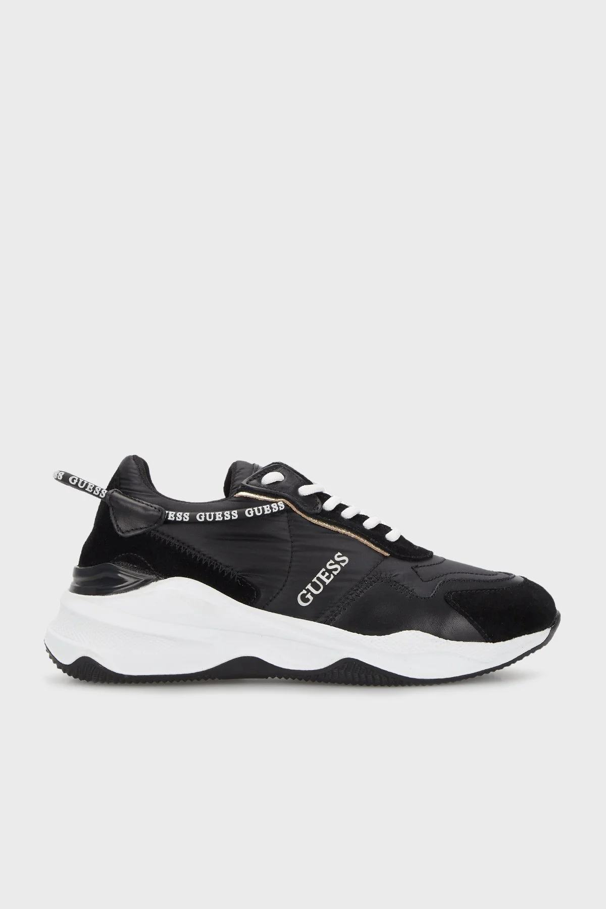 Guess Micola Kalın Tabanlı Sneaker Bayan Ayakkabı FL9MIC LEA12 BLACK SİYAH - 1