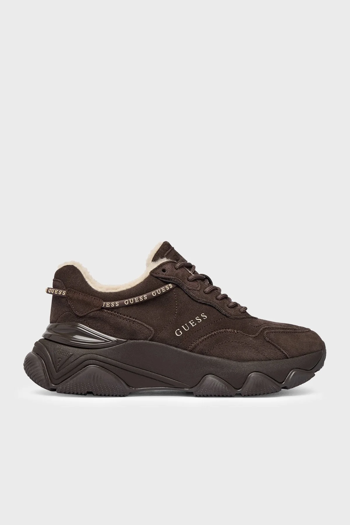 Guess Micola Logolu Süet Sneaker FLFMI3SUE12 Kadın Ayakkabı FLFMI3 SUE12 BROWN Kahve-krem - 1