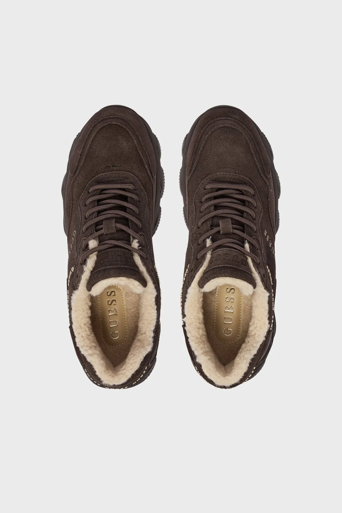 Guess Micola Logolu Süet Sneaker FLFMI3SUE12 Kadın Ayakkabı FLFMI3 SUE12 BROWN Kahve-krem - 6