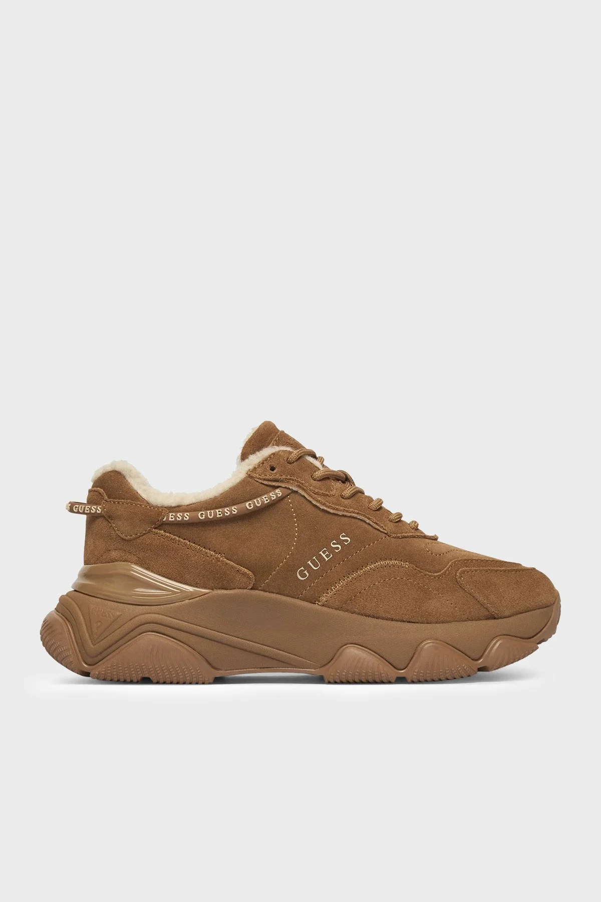 Guess Micola Logolu Süet Sneaker FLFMI3SUE12 Kadın Ayakkabı FLFMI3 SUE12 TAN Bej-taba - 1