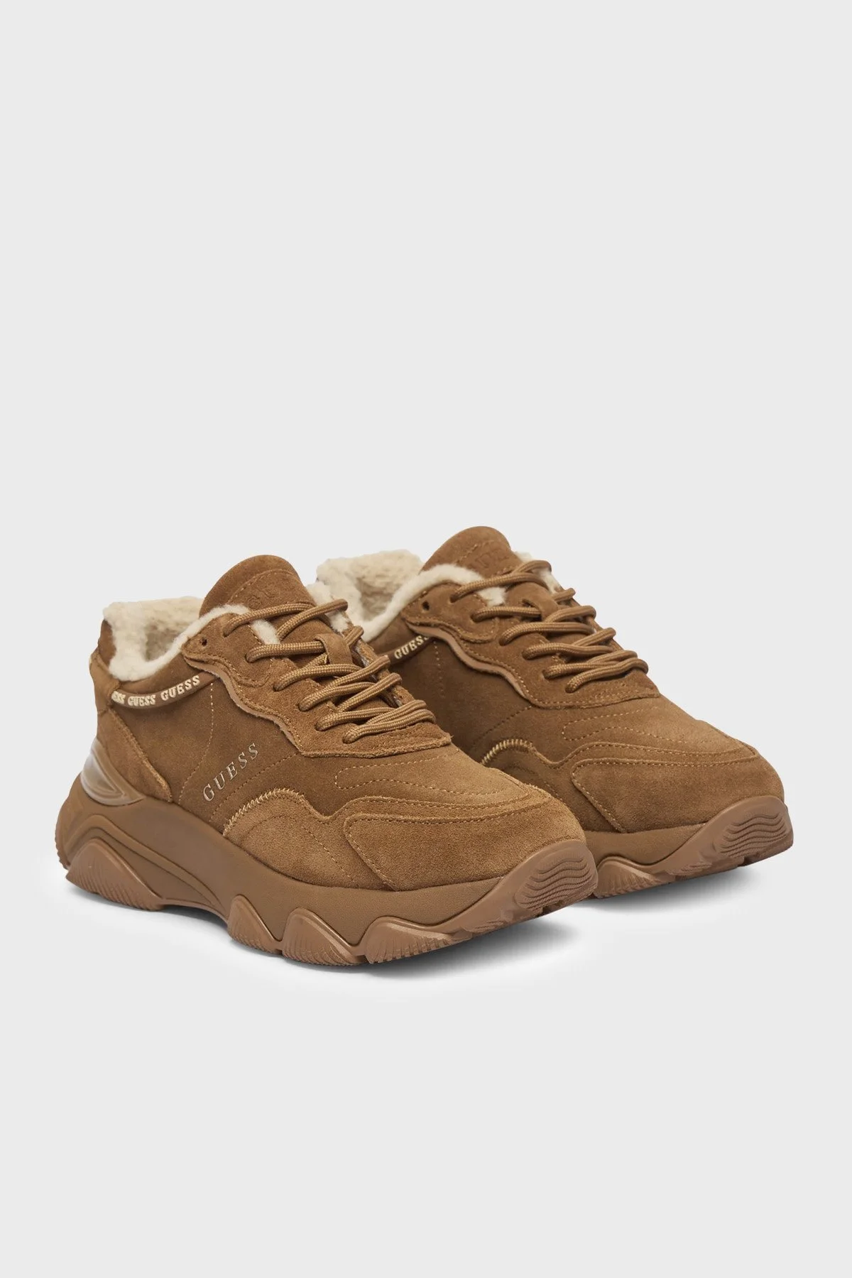 Guess Micola Logolu Süet Sneaker FLFMI3SUE12 Kadın Ayakkabı FLFMI3 SUE12 TAN Bej-taba - 3