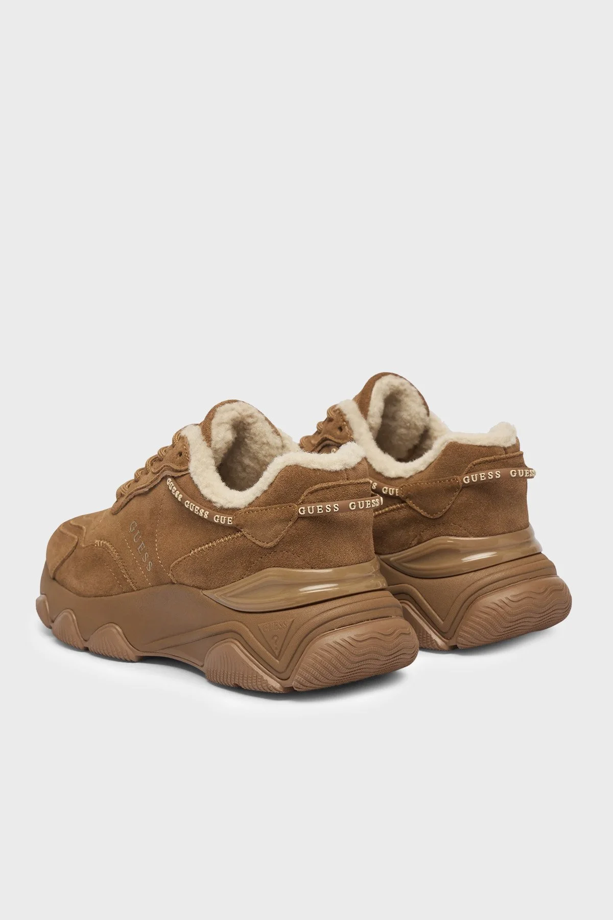 Guess Micola Logolu Süet Sneaker FLFMI3SUE12 Kadın Ayakkabı FLFMI3 SUE12 TAN Bej-taba - 4