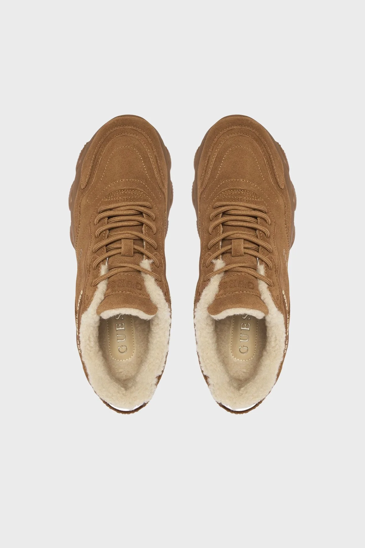 Guess Micola Logolu Süet Sneaker FLFMI3SUE12 Kadın Ayakkabı FLFMI3 SUE12 TAN Bej-taba - 6