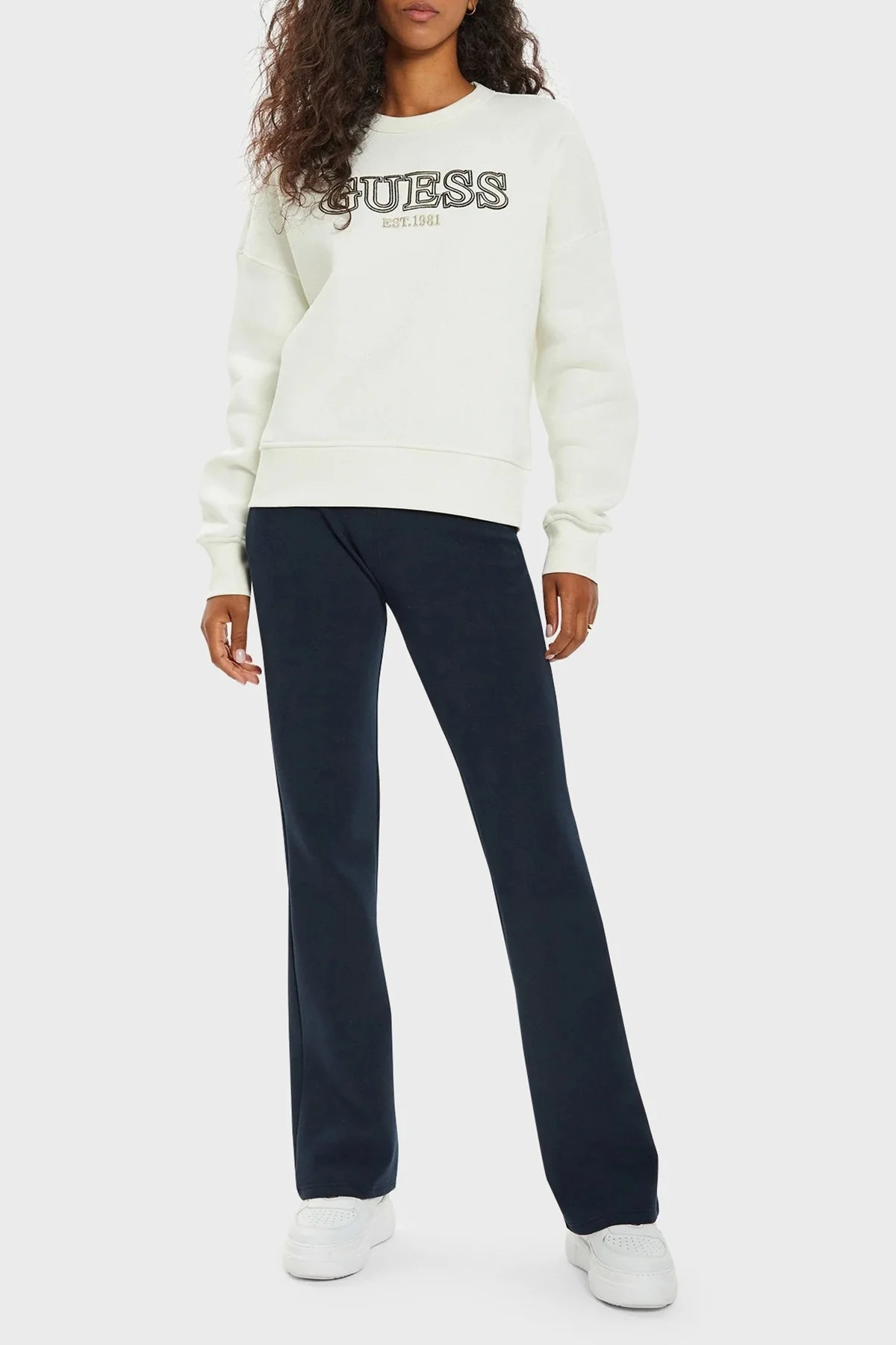 Guess Midge Pamuklu Bisiklet Yaka Regular Fit V4BQ03KCHX0 Bayan Sweat V4BQ03 KCHX0 G042 EKRU - 3