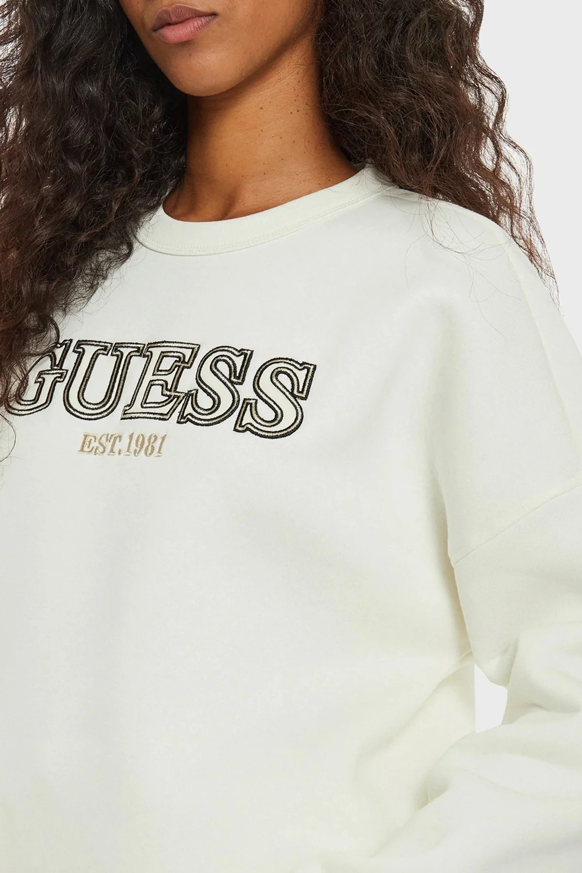 Guess Midge Pamuklu Bisiklet Yaka Regular Fit V4BQ03KCHX0 Bayan Sweat V4BQ03 KCHX0 G042 EKRU - 4