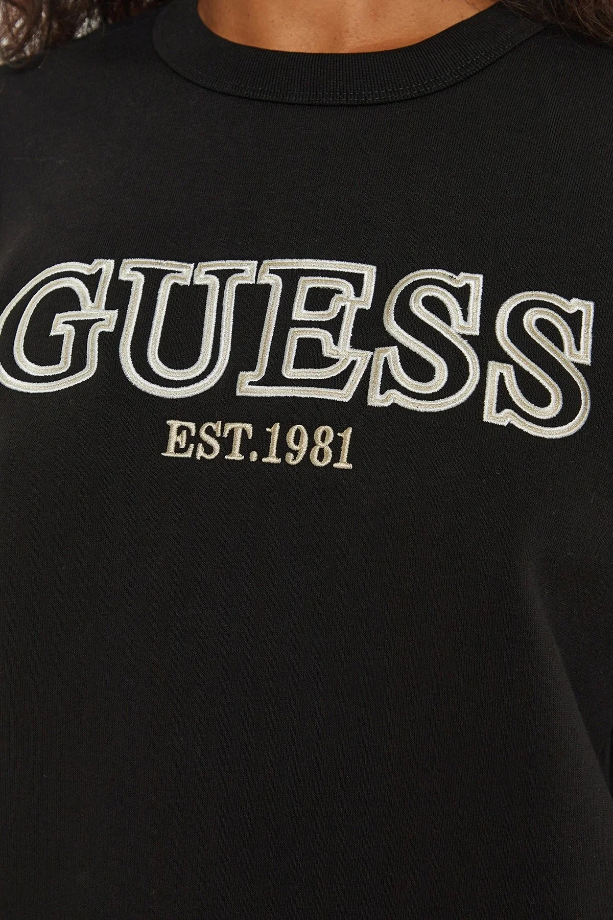 Guess Midge Pamuklu Bisiklet Yaka Regular Fit V4BQ03KCHX0 Bayan Sweat V4BQ03 KCHX0 JBLK SİYAH - 5