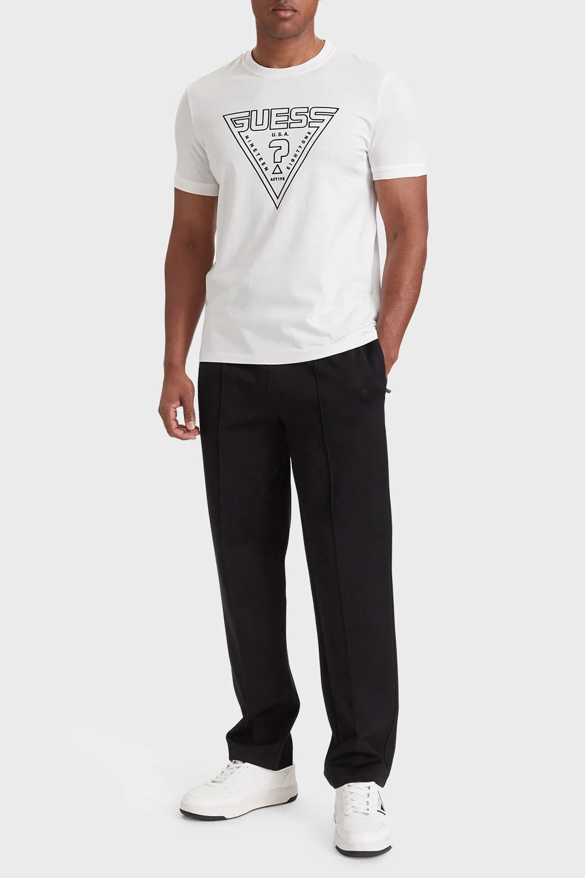 Guess Miken Pamuklu Regular Fit Bisiklet Yaka Z6YI20K5016 Erkek T Shirt Z6YI20 K5016 G018 Beyaz - 2