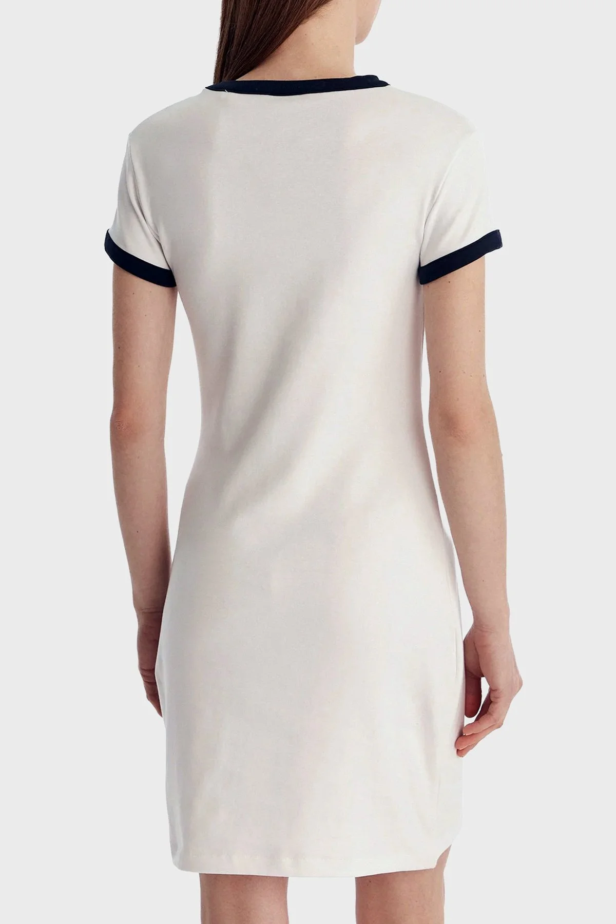 Guess Mila Logolu Pamuklu Fitted Fit Bisiklet Yaka Mini V6GK05K2988 Bayan Elbise V6GK05 K2988 G011 BEYAZ - 3