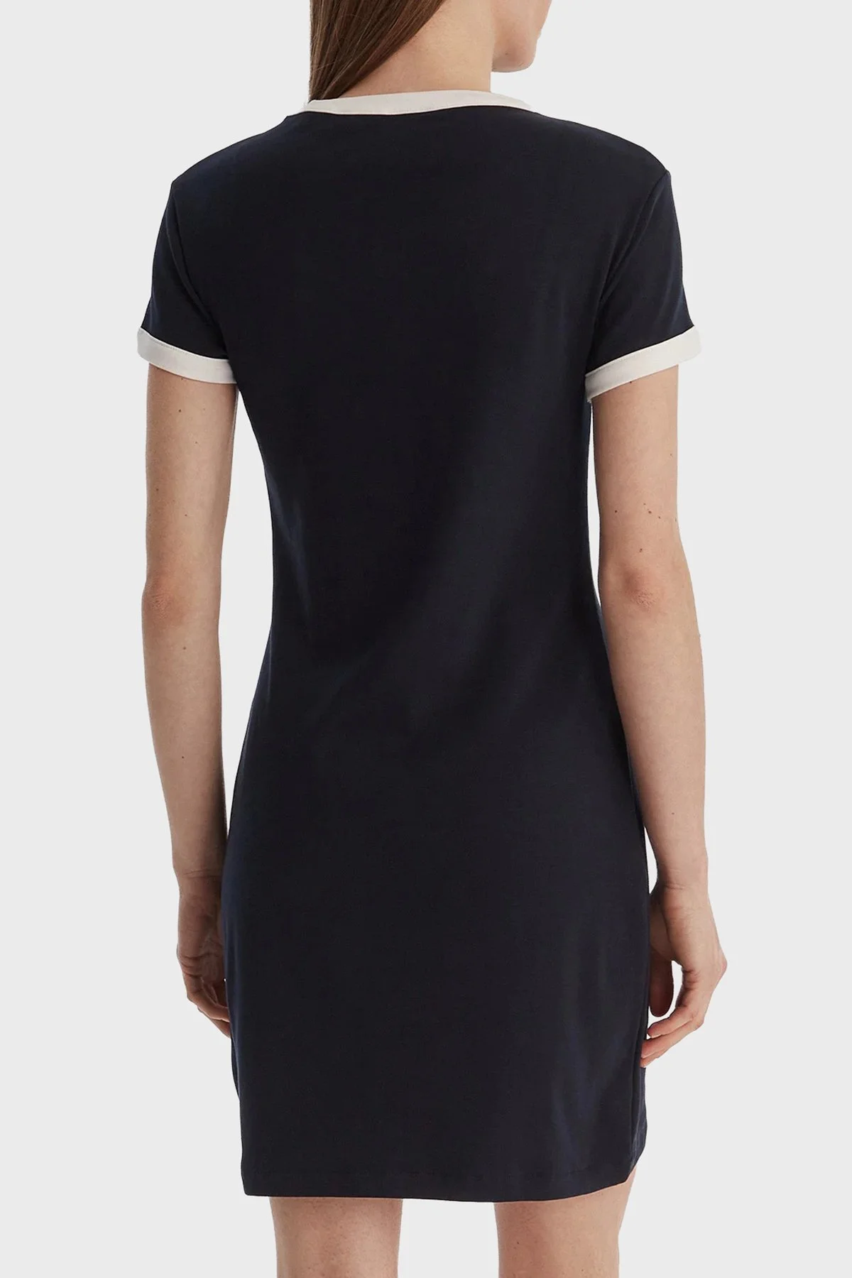 Guess Mila Pamuklu Fitted Fit Bisiklet Yaka Mini V6GK05K2988 Bayan Elbise V6GK05 K2988 A71W LACİVERT - 3