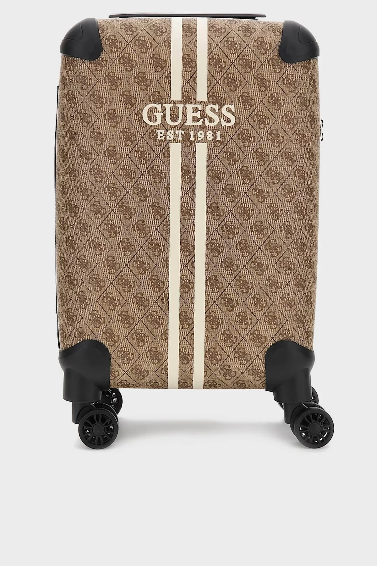 Guess Mildred 4G Logolu Fermuarlı Şifreli Kabin Boy Bayan Valiz TWB89629830 LTE AÇIK KAHVE - 1