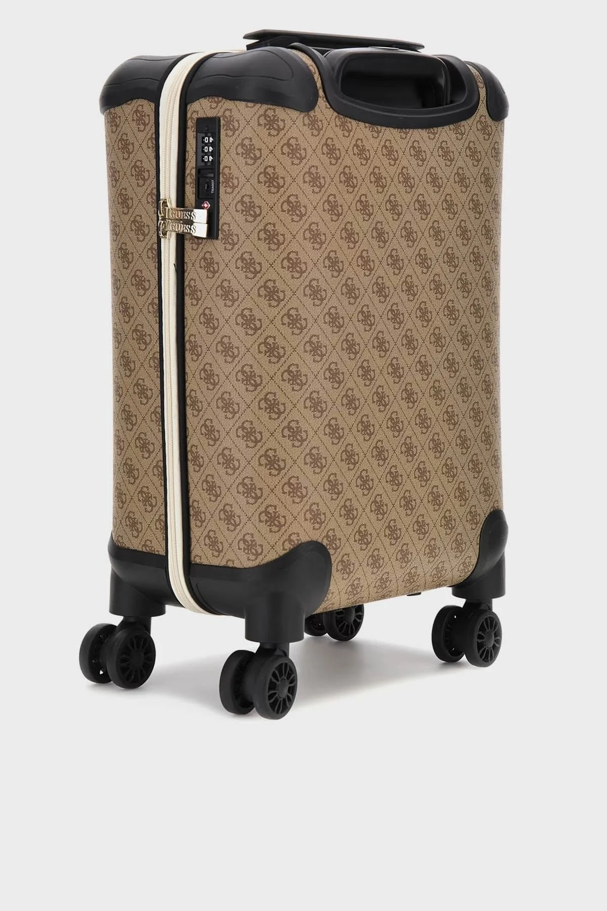Guess Mildred 4G Logolu Fermuarlı Şifreli Kabin Boy Bayan Valiz TWB89629830 LTE AÇIK KAHVE - 2