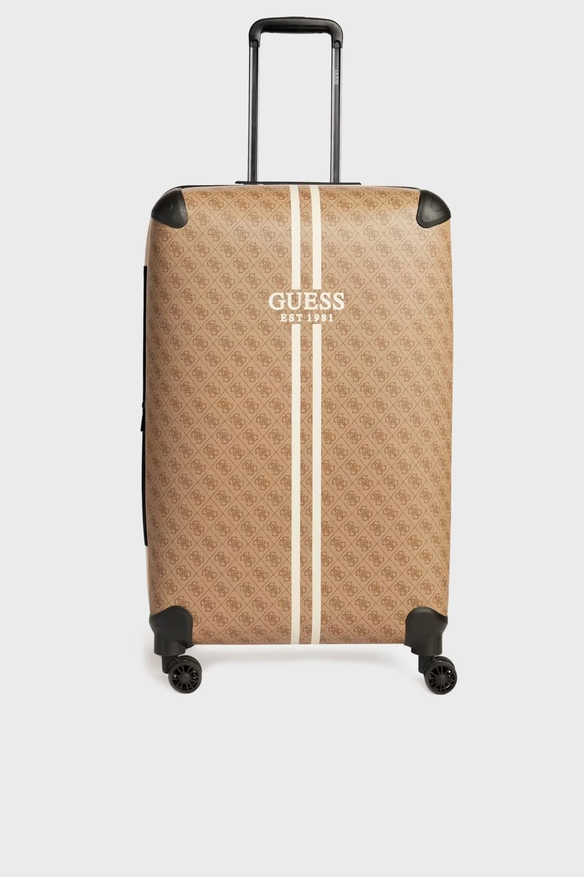 Guess Mildred 4G Logolu Fermuarlı Şifreli Orta Boy Bayan Valiz TWB89629880 LTE AÇIK KAHVE - 1