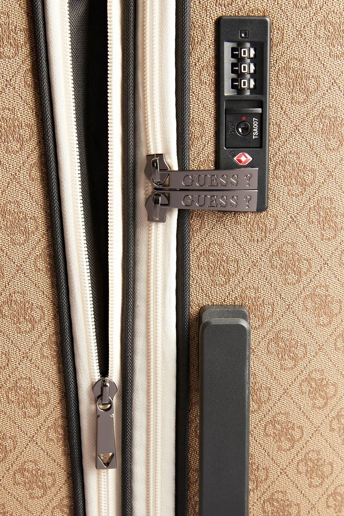 Guess Mildred 4G Logolu Fermuarlı Şifreli Orta Boy Bayan Valiz TWB89629880 LTE AÇIK KAHVE - 5