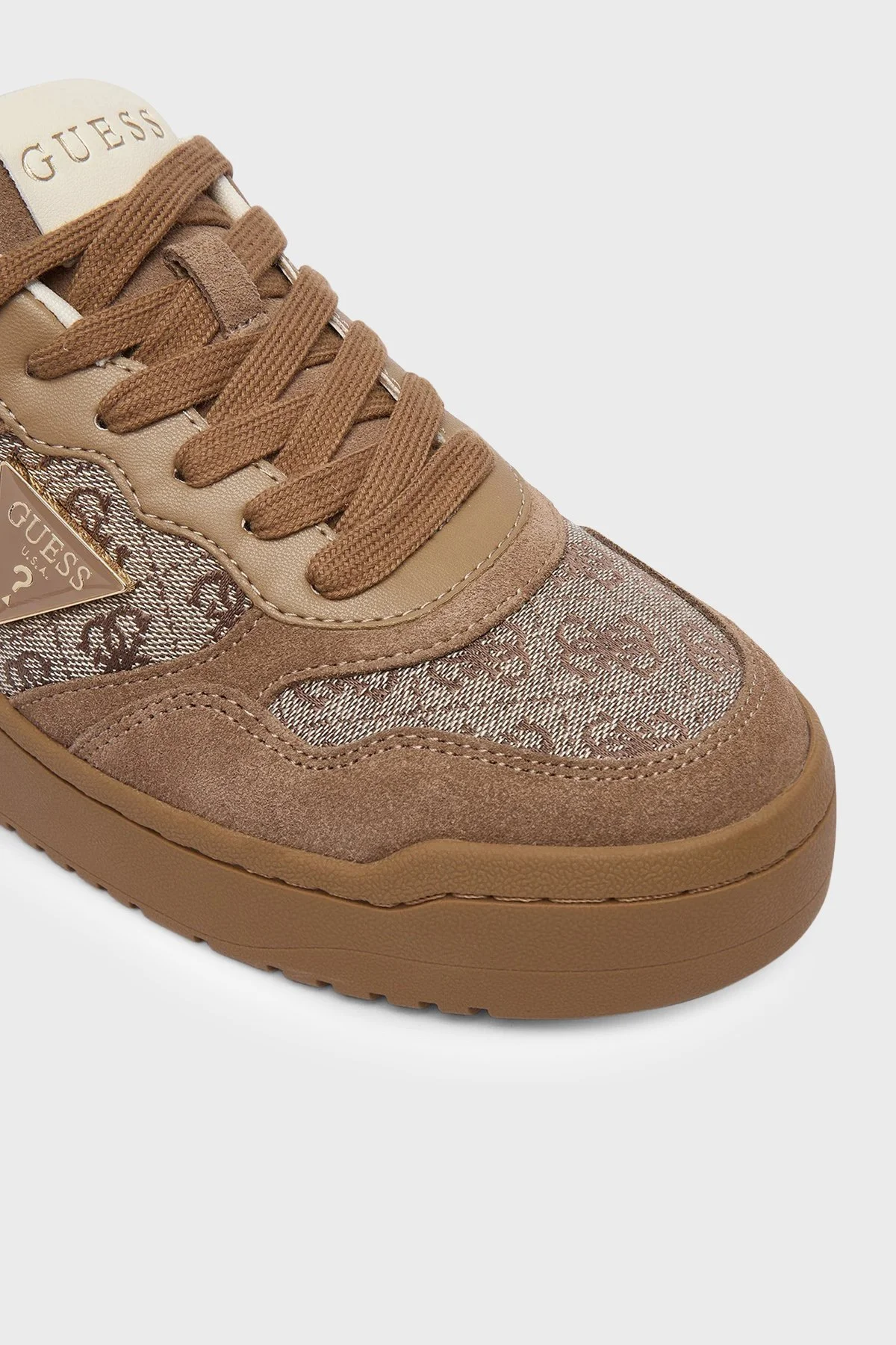 Guess Miram Süet Logolu Sneaker FLTM16FAL12 Kadın Ayakkabı FLTM16 FAL12 TAUPE Bej - 5