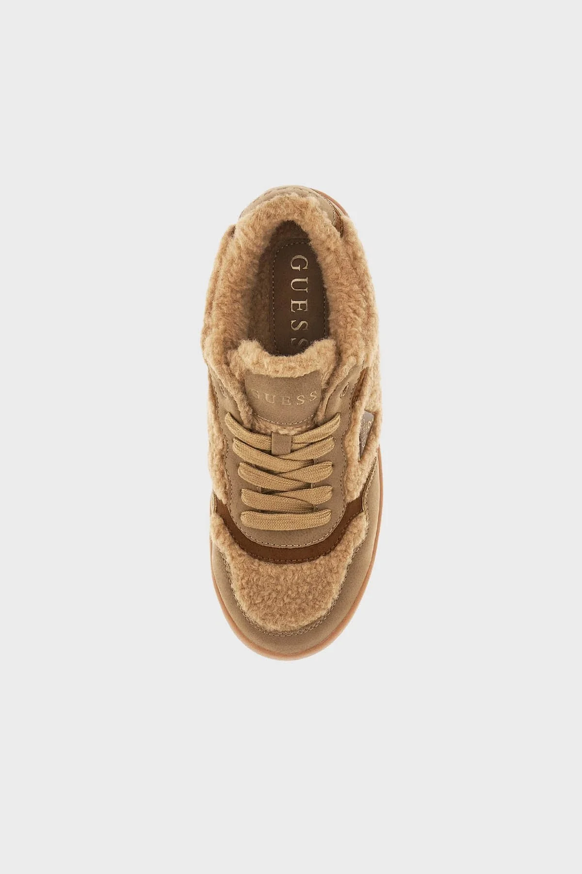 Guess Miram10 Peluş Detaylı Logolu Sneaker FLFM10FAB12 Bayan Ayakkabı FLFM10 FAB12 NATU TABA - 3