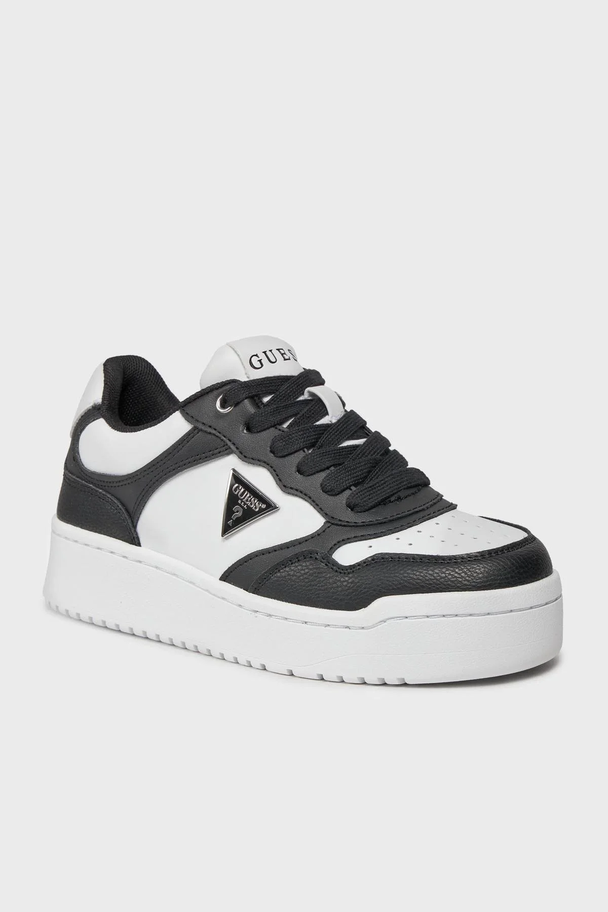 Guess Miram4 Logolu Kalın Tabanlı Sneaker FLJMR4ELE12 Bayan Ayakkabı FLJMR4 ELE12 WHBLK BEYAZ-SİYAH - 11