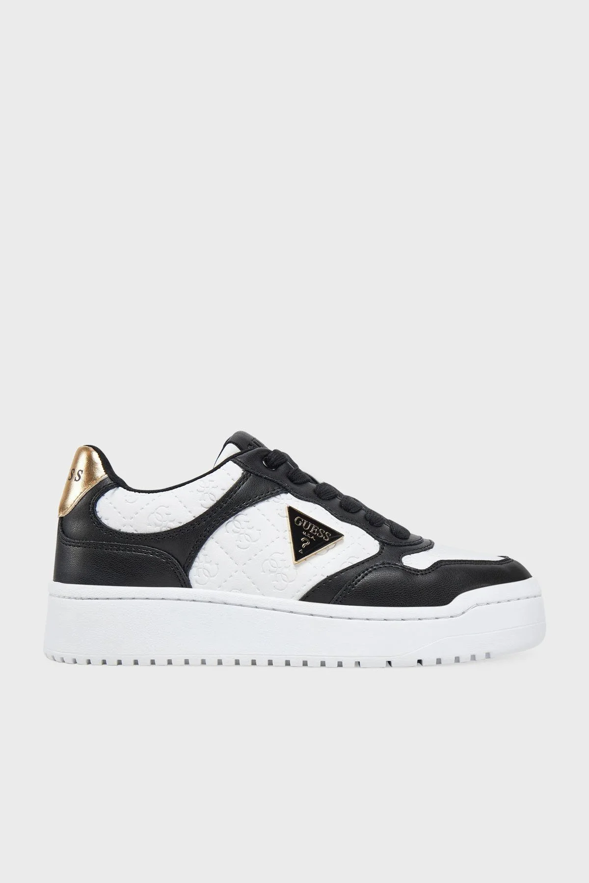Guess Miram6 4g Kabartmalı Logolu Sneaker FLJMI6FAL12 Kadın Ayakkabı FLJMI6 FAL12 BLKBR SİYAH-BEYAZ - 1