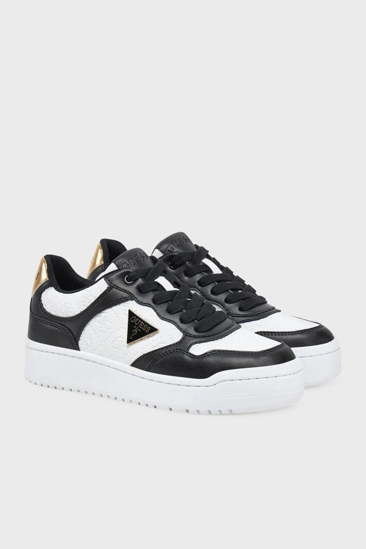 Guess Miram6 4g Kabartmalı Logolu Sneaker FLJMI6FAL12 Kadın Ayakkabı FLJMI6 FAL12 BLKBR SİYAH-BEYAZ - 2