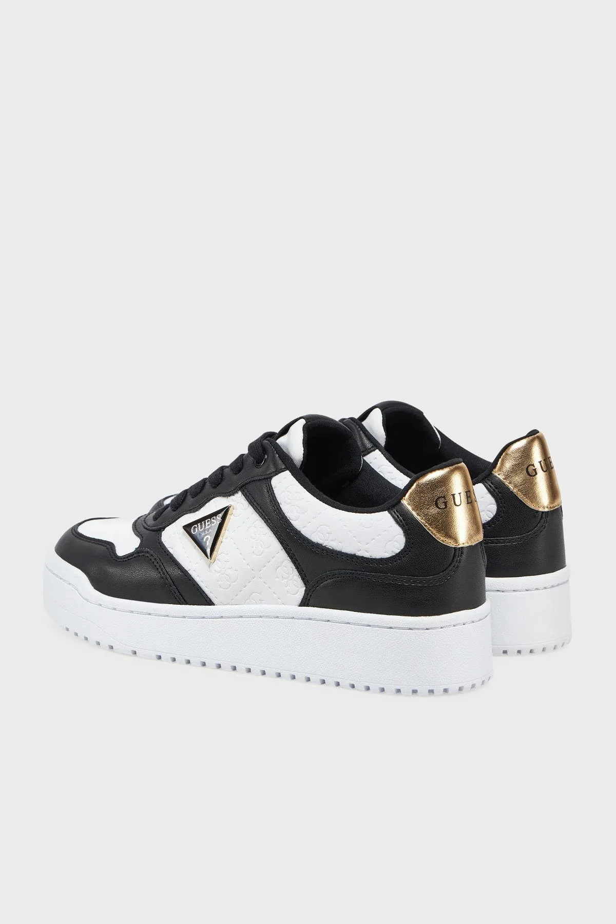 Guess Miram6 4g Kabartmalı Logolu Sneaker FLJMI6FAL12 Kadın Ayakkabı FLJMI6 FAL12 BLKBR SİYAH-BEYAZ - 4
