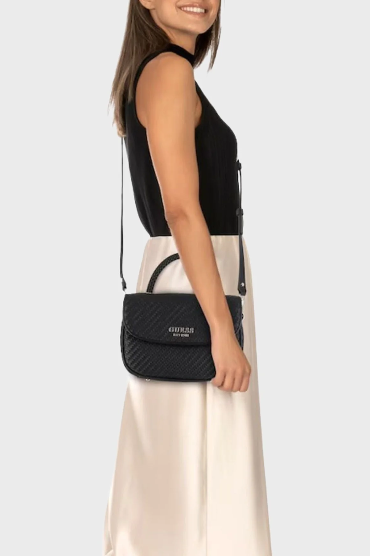 Guess Mirema Logolu Çıkarılabilir Askılı Mini HWWG9631200 Bayan Çanta HWWG96 31200 BLA SİYAH - 2
