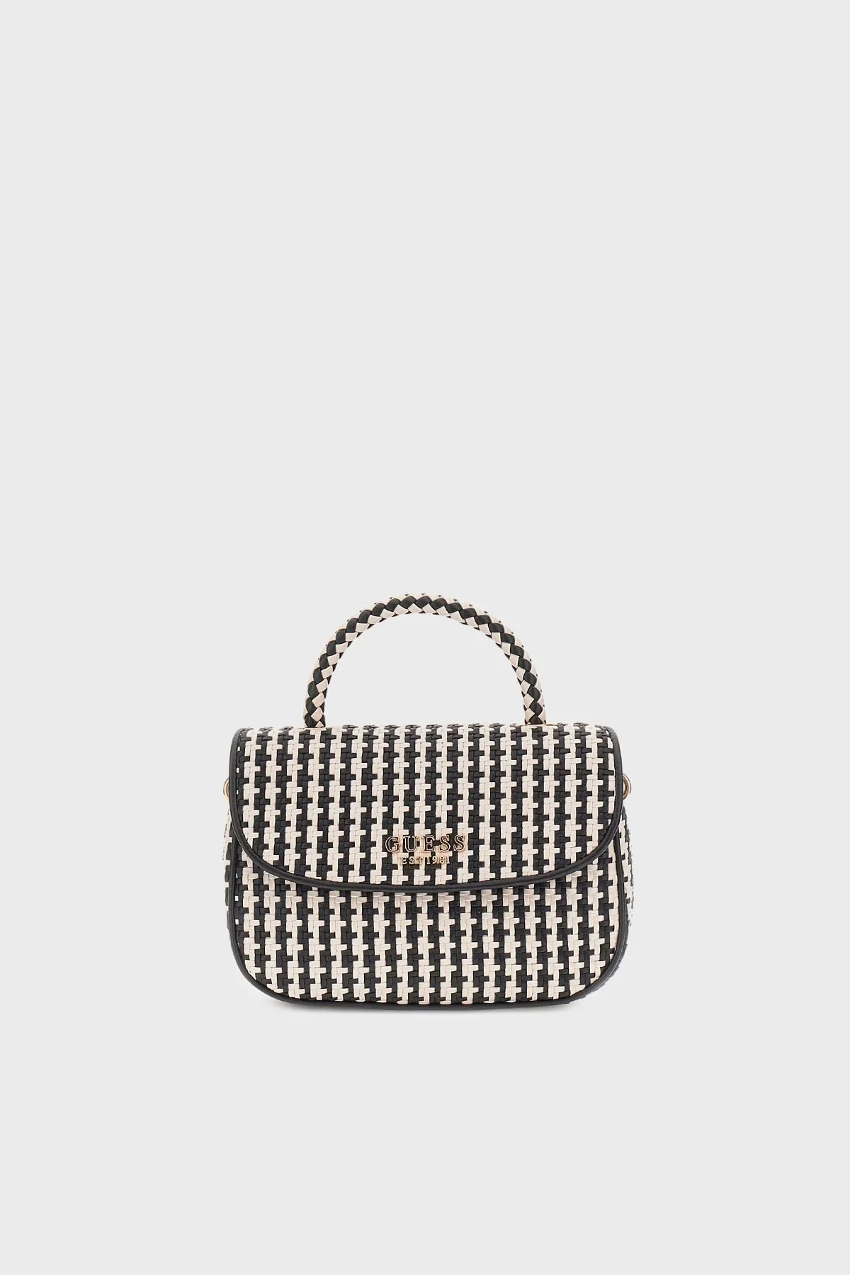 Guess Mirema Logolu Çıkarılabilir Askılı Mini HWWG9631200 Bayan Çanta HWWG96 31200 BML SİYAH-EKRU - 1