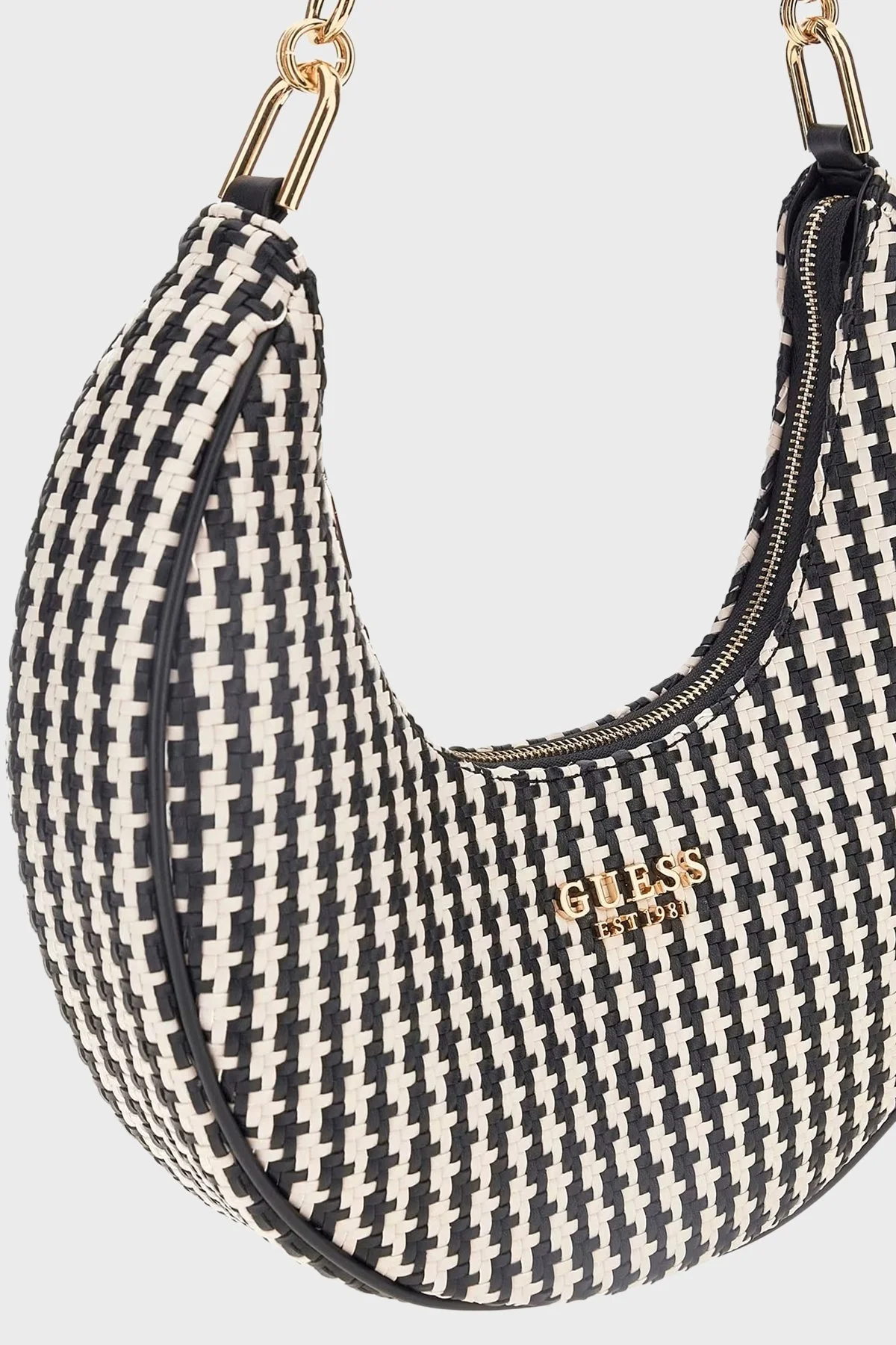 Guess Mirema Logolu Tutma Saplı HWWG9631020 Bayan Çanta HWWG96 31020 BML SİYAH-EKRU - 4