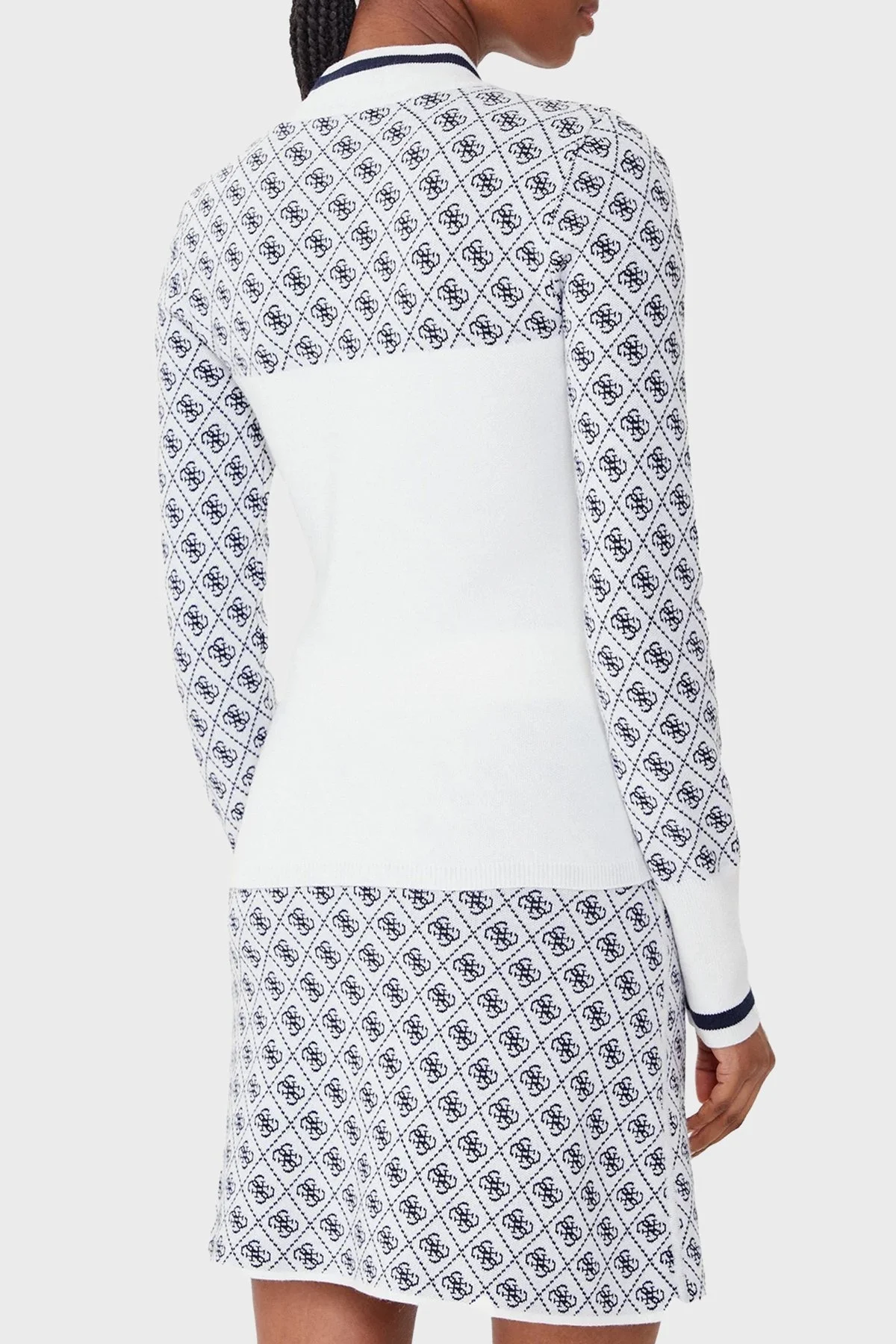 Guess Mock 4G Logolu Slim Fit Yarım Balıkçı Yaka W5BR24Z3JD2 Bayan Kazak W5BR24 Z3JD2 F0YU EKRU - 3