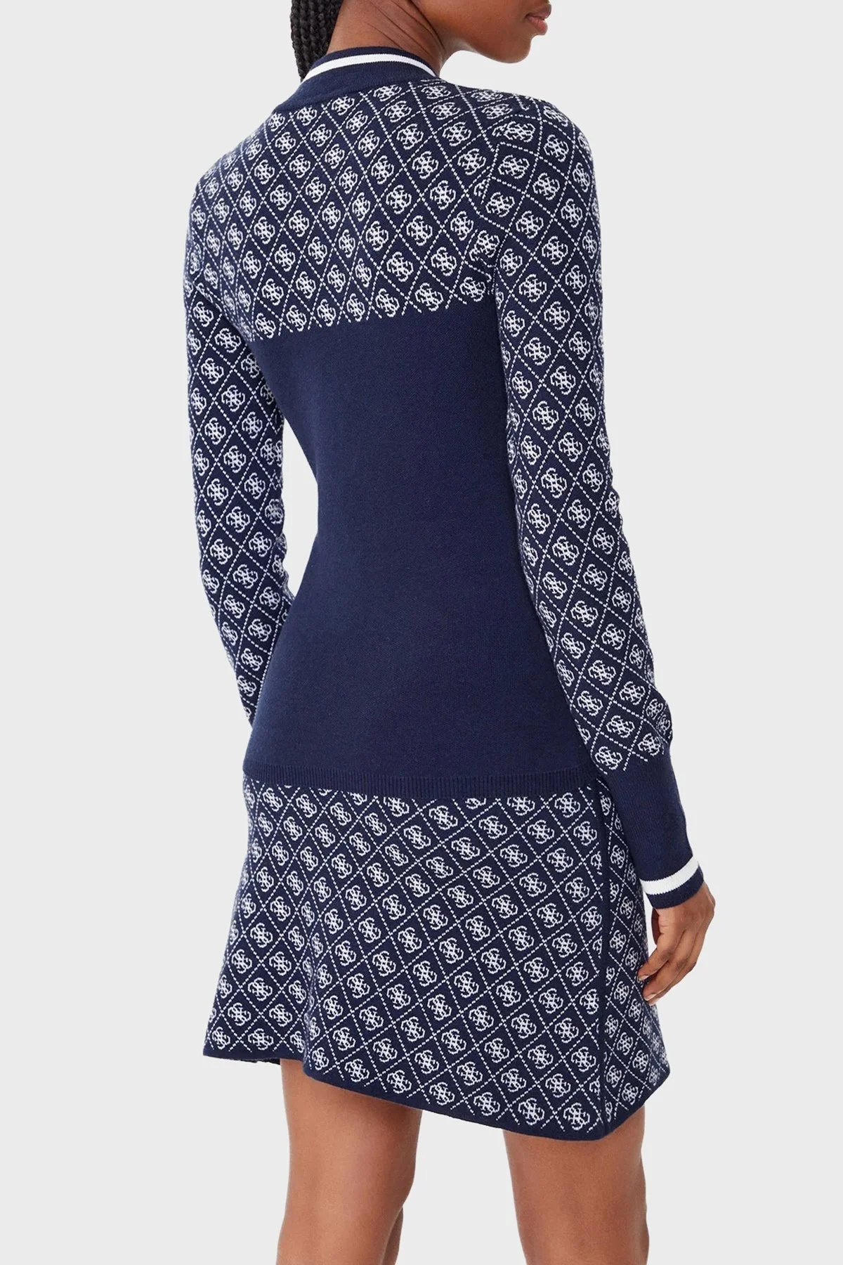 Guess Mock 4G Logolu Slim Fit Yarım Balıkçı Yaka W5BR24Z3JD2 Bayan Kazak W5BR24 Z3JD2 FBDI LACİVERT - 3