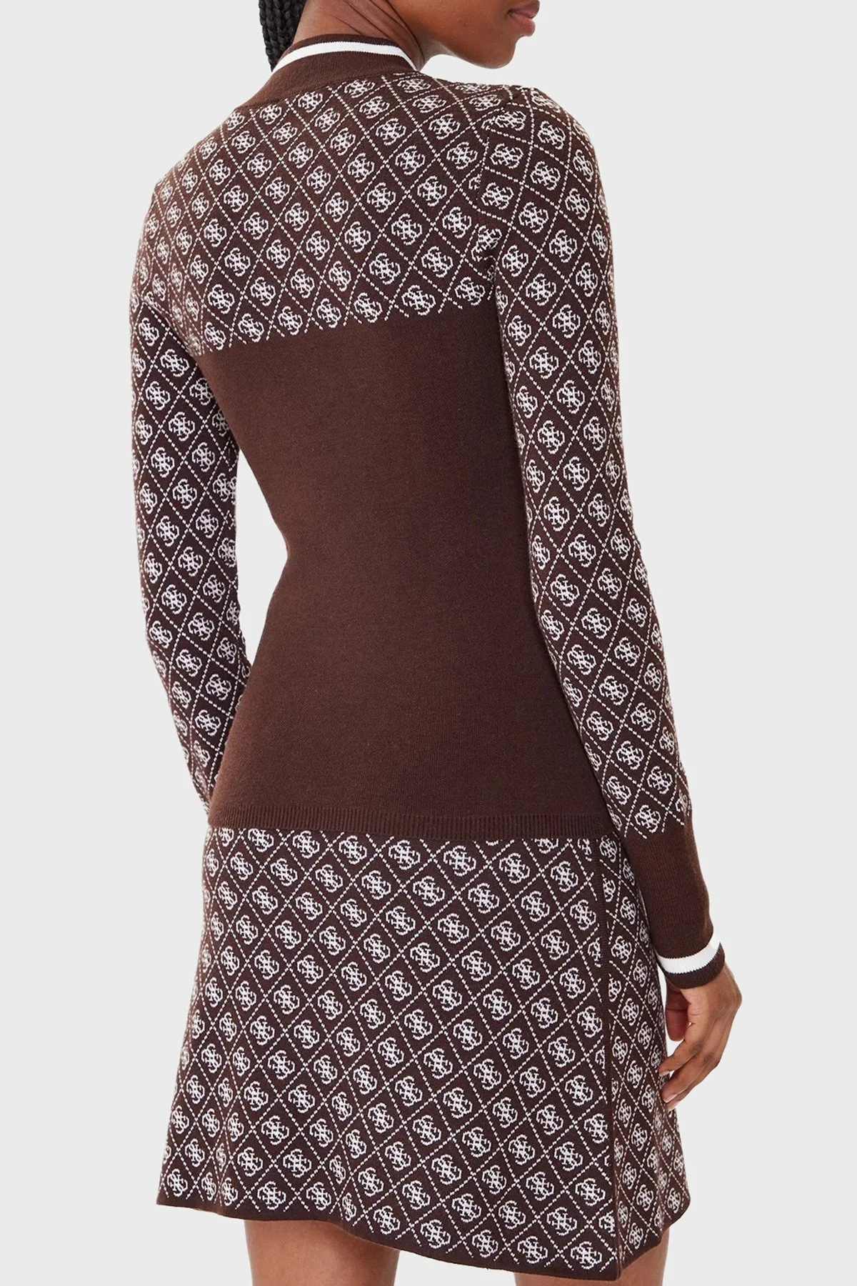 Guess Mock 4G Logolu Slim Fit Yarım Balıkçı Yaka W5BR24Z3JD2 Bayan Kazak W5BR24 Z3JD2 FNHT KAHVE - 3