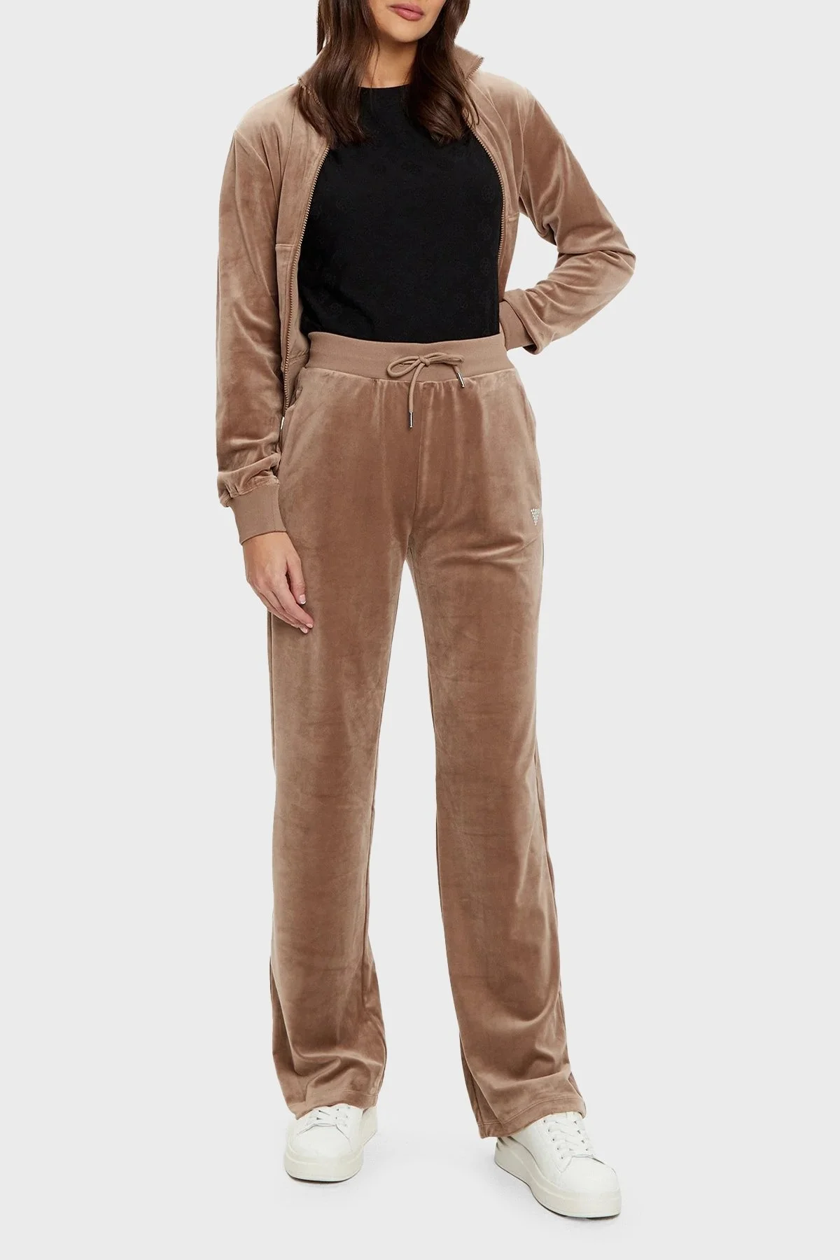 Guess Monica Tamamı 4G Logolu Slim Fit Bisiklet Yaka V5RI02KCLG2 Bayan T Shirt V5RI02 KCLG2 P9ZV SİYAH - 7