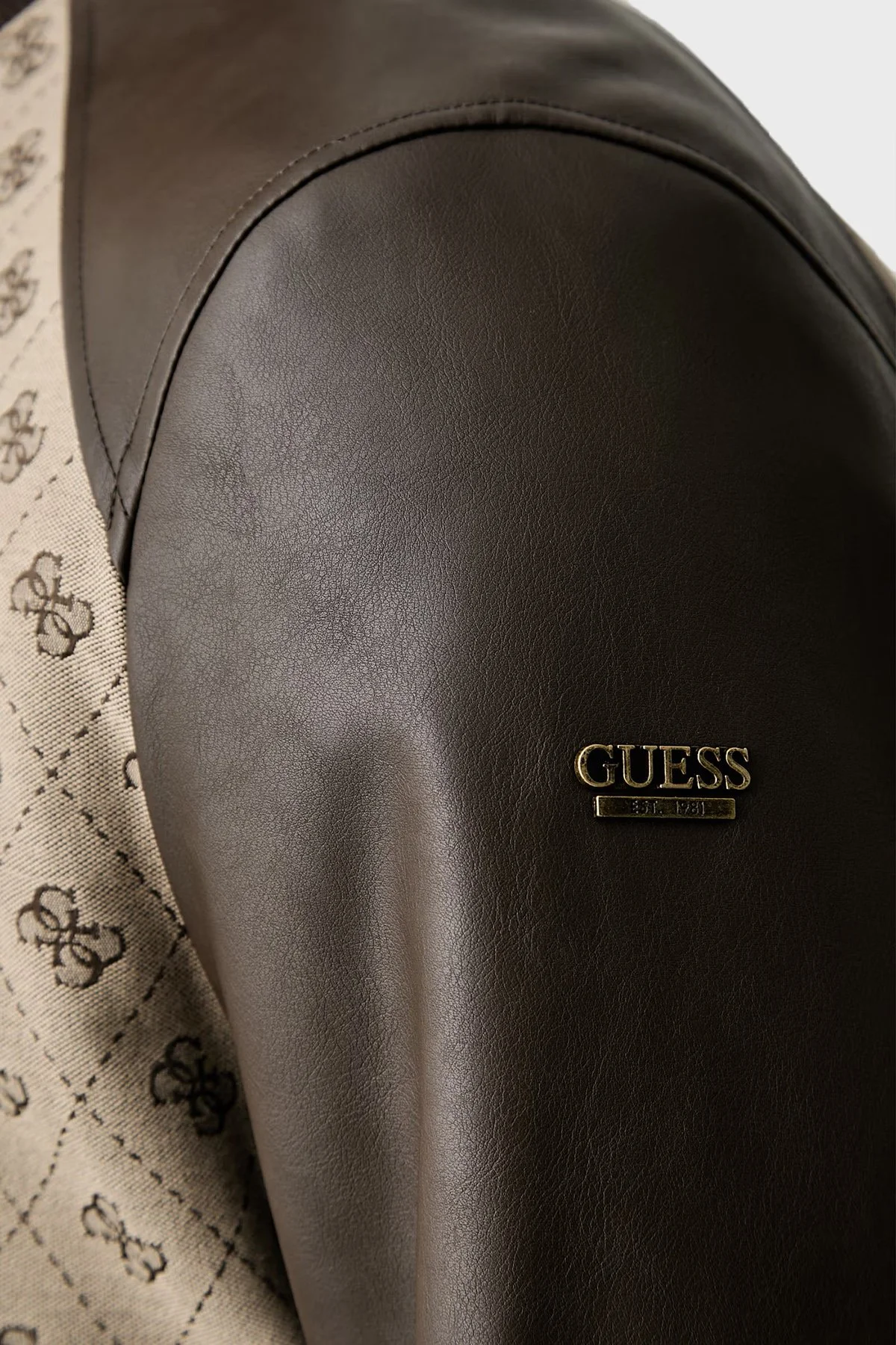 Guess Monogram 4G Logolu Regular Fit Kolej Yaka Bomber M6YL13W2804 Erkek Ceket M6YL13 W2804 FN4K Bej-kahve - 5