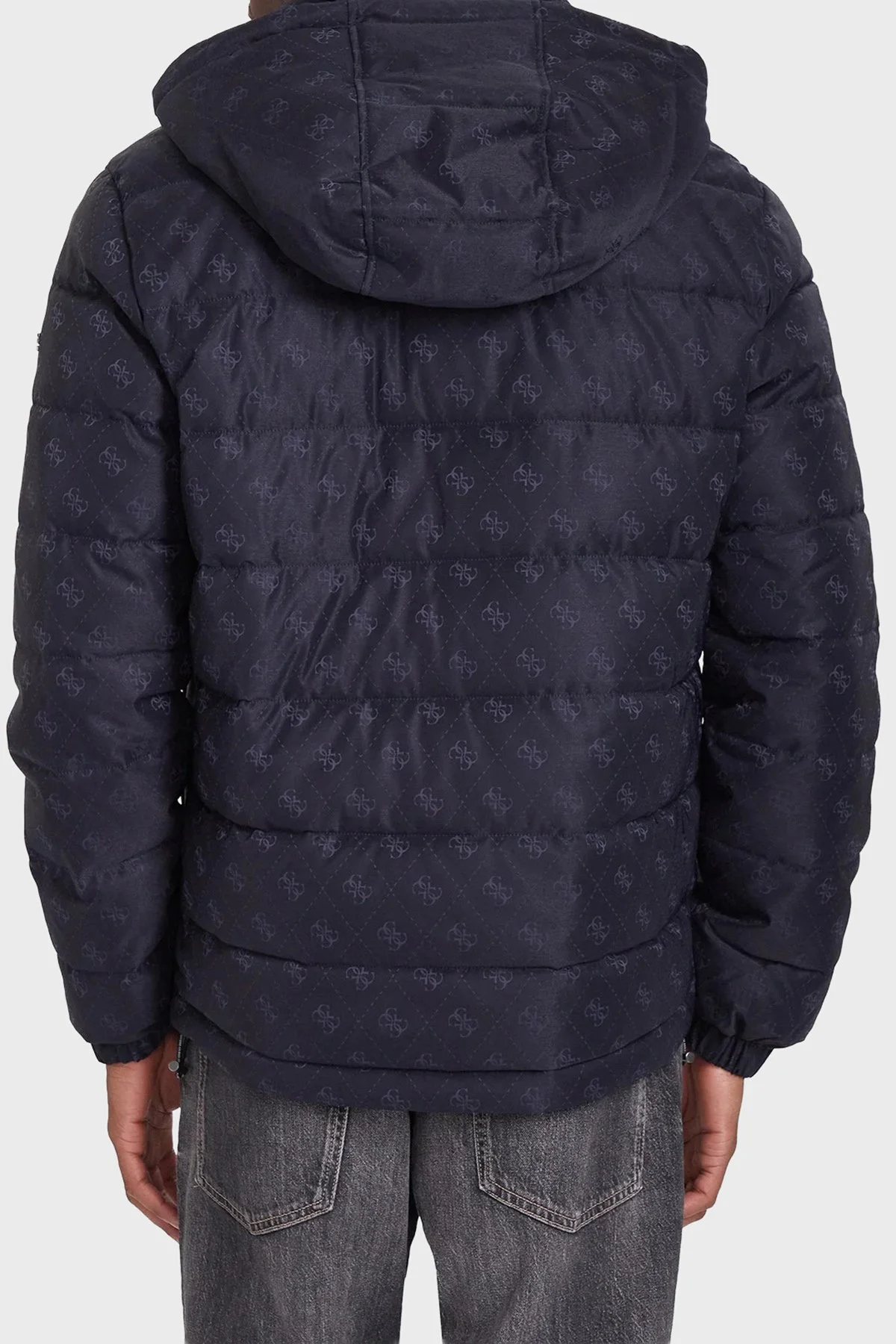 Guess Monogram Logolu Relaxed Fit Kapüşonlu Suya Dayanıklı M5BL0BW2322 Erkek Mont M5BL0B W2322 FBDB LACİVERT - 3