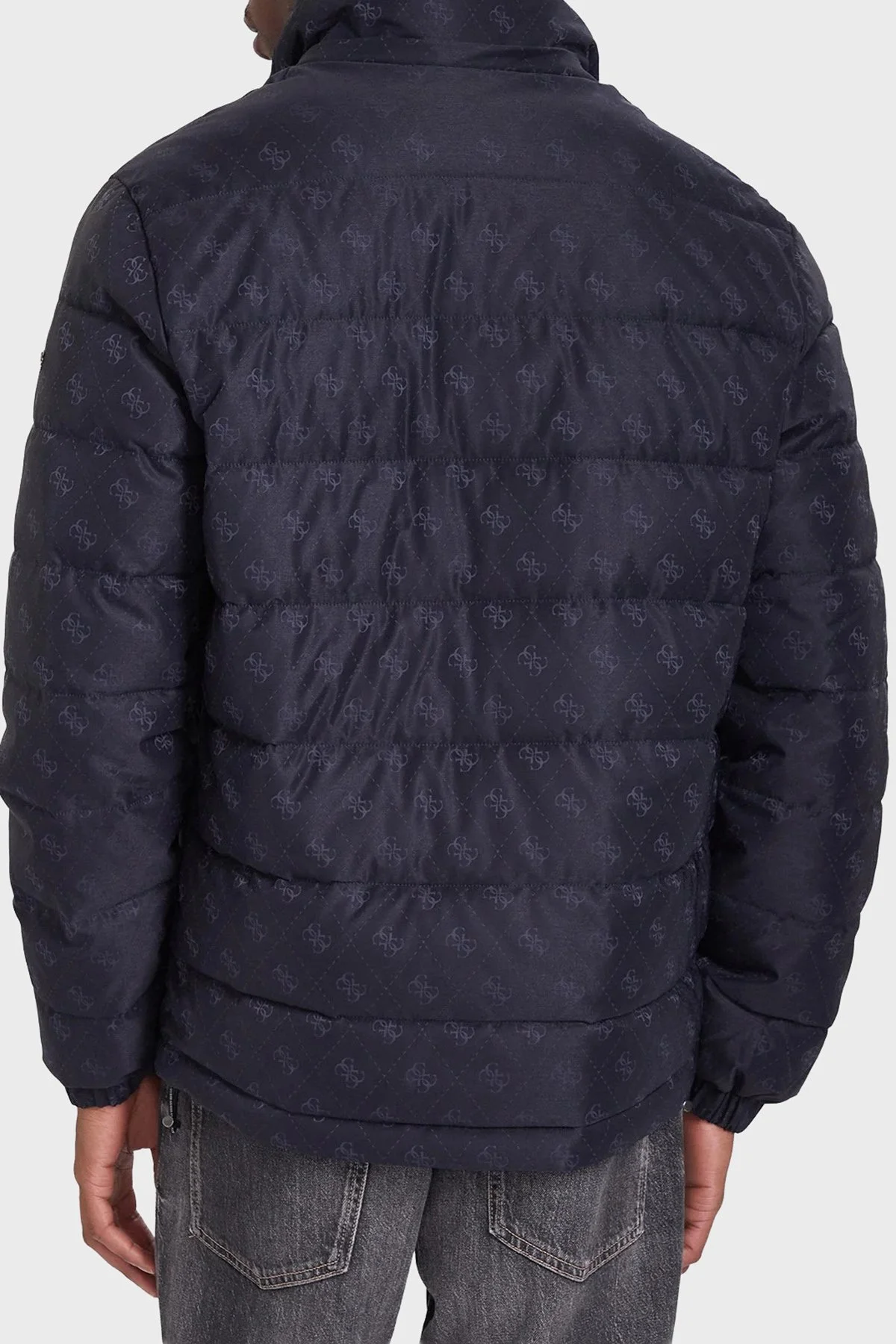 Guess Monogram Logolu Relaxed Fit Kapüşonlu Suya Dayanıklı M5BL0BW2322 Erkek Mont M5BL0B W2322 FBDB LACİVERT - 4