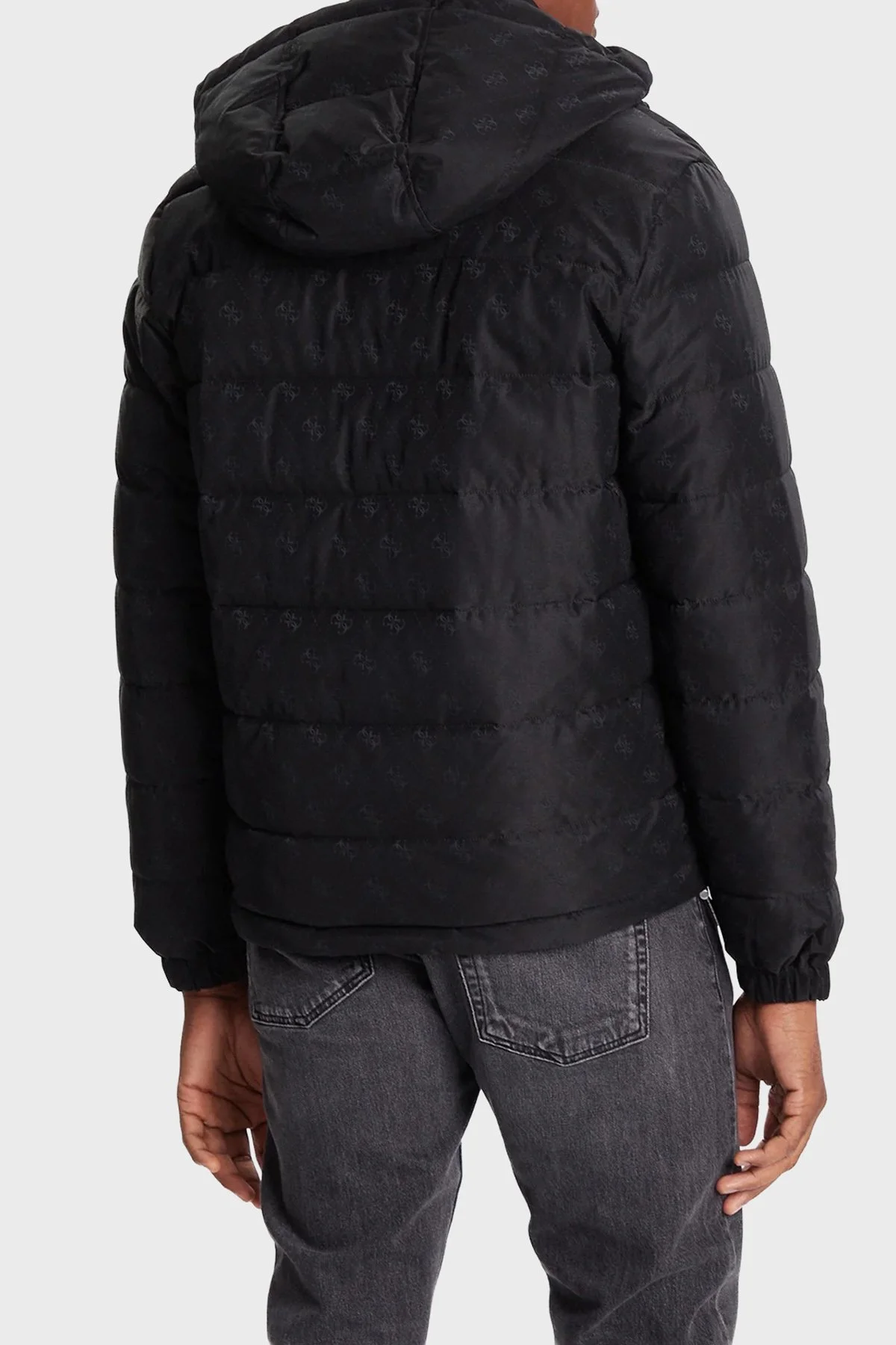 Guess Monogram Logolu Relaxed Fit Kapüşonlu Suya Dayanıklı M5BL0BW2322 Erkek Mont M5BL0B W2322 FJAJ SİYAH - 3