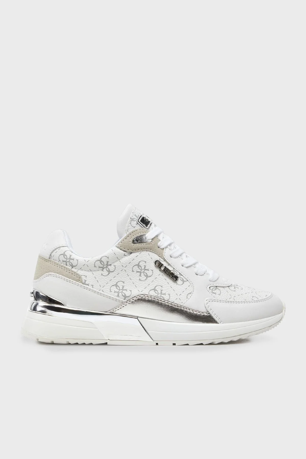 Guess Moxea12 Logolu Sneaker FLTMOXELE12 Bayan Ayakkabı FLTMOX ELE12 WHIGR BEYAZ - 1