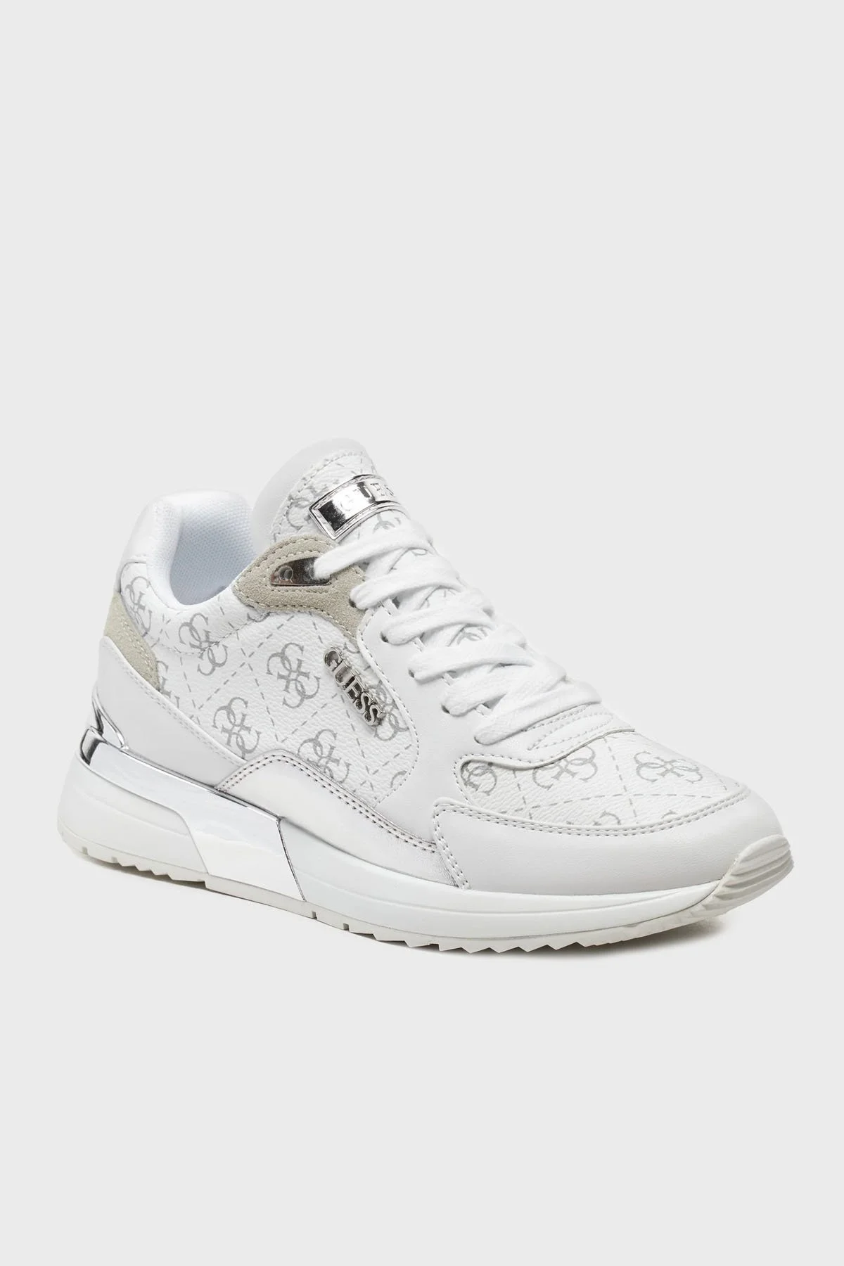 Guess Moxea12 Logolu Sneaker FLTMOXELE12 Bayan Ayakkabı FLTMOX ELE12 WHIGR BEYAZ - 2