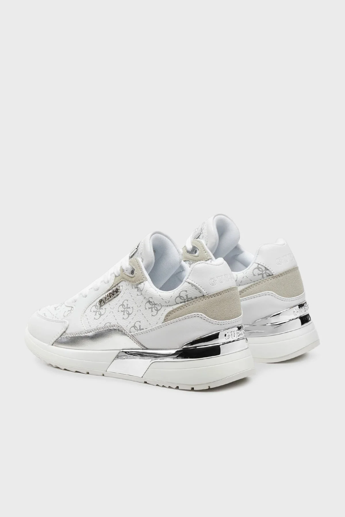 Guess Moxea12 Logolu Sneaker FLTMOXELE12 Bayan Ayakkabı FLTMOX ELE12 WHIGR BEYAZ - 4