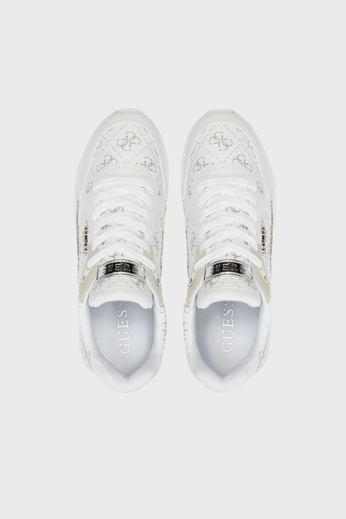 Guess Moxea12 Logolu Sneaker FLTMOXELE12 Bayan Ayakkabı FLTMOX ELE12 WHIGR BEYAZ - 5