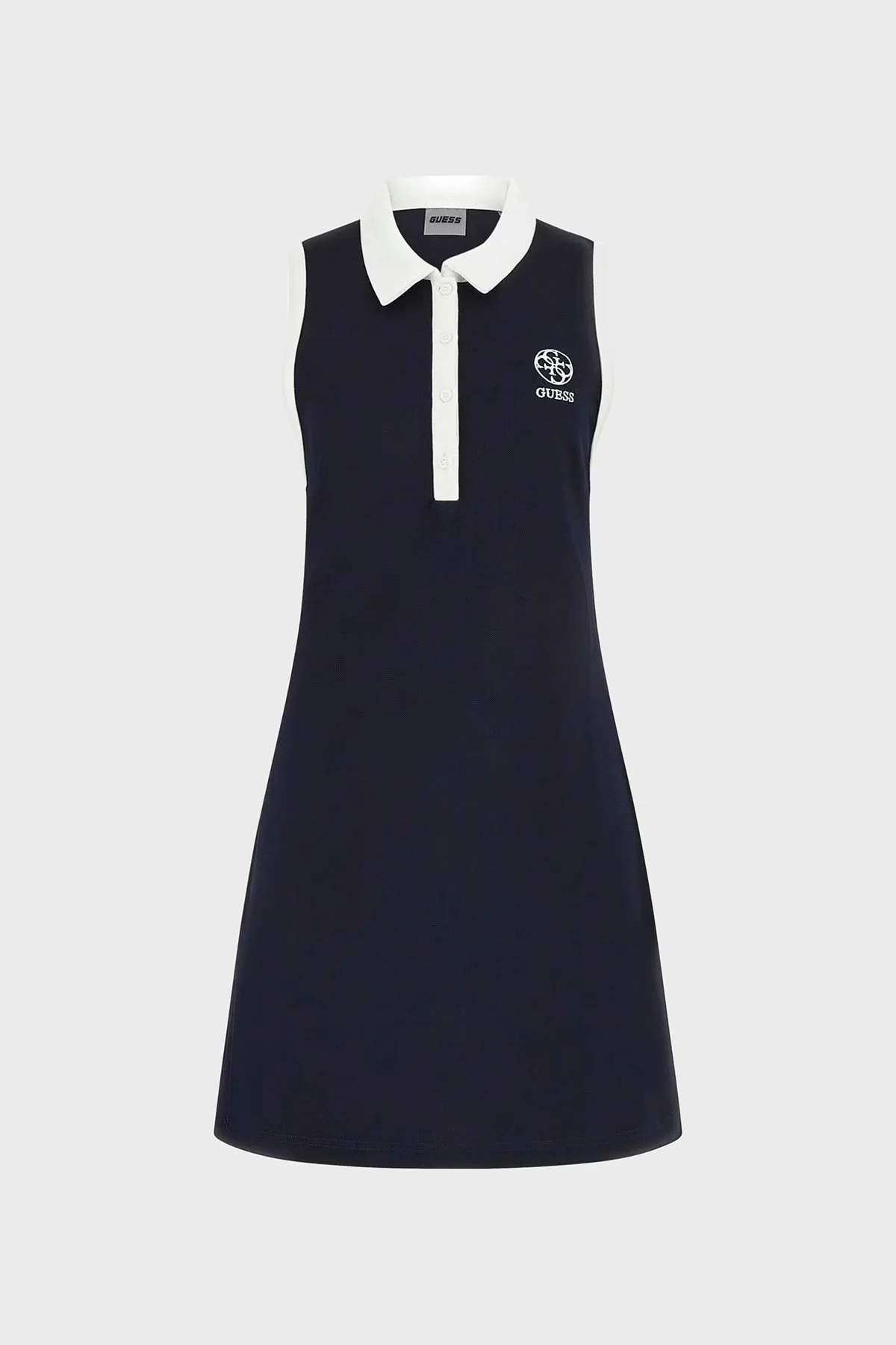 Guess Mylah Bodycon Polo Yaka Mini V4GK02KBFB2 Bayan Elbise V4GK02 KBFB2 A71W LACİVERT - 5