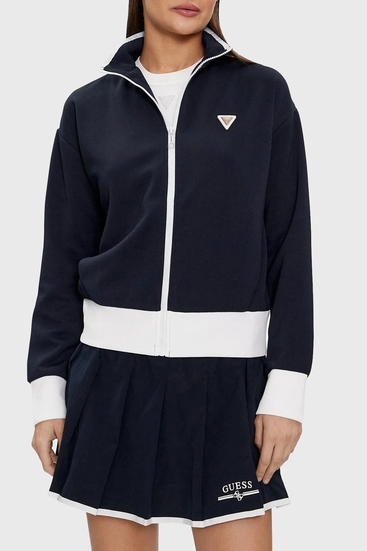 Guess Mylah Logolu Regular Fit V4GQ02KBFB2 Bayan Sweat V4GQ02 KBFB2 A71W LACİVERT - 1
