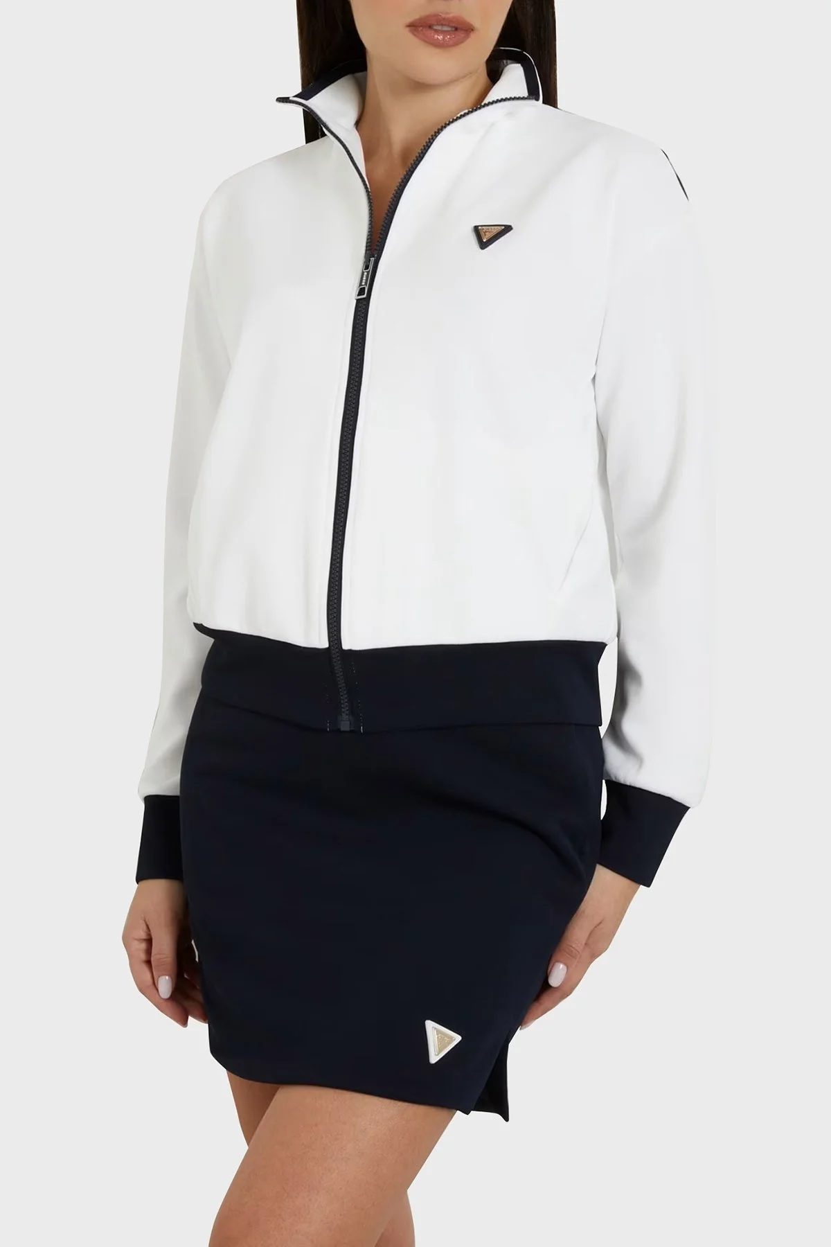 Guess Mylah Regular Fit Dik Yaka V4GQ02KBFB2 Bayan Sweat V4GQ02 KBFB2 G011 BEYAZ - 1