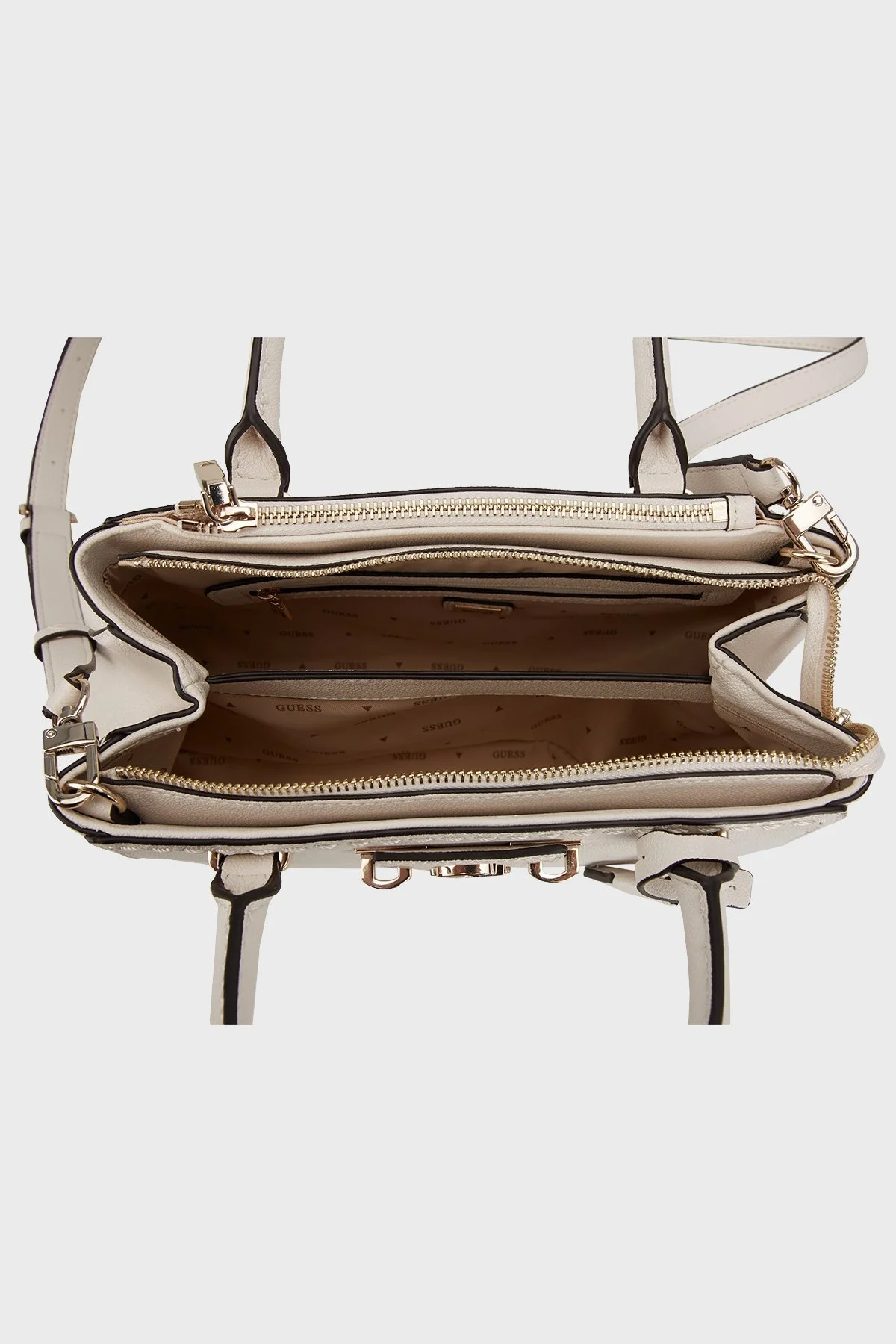 Guess Nastra Logolu Dikiş Detaylı Çıkarılabilir Askılı HWBG9637060 Bayan Çanta HWBG96 37060 OFF EKRU - 7