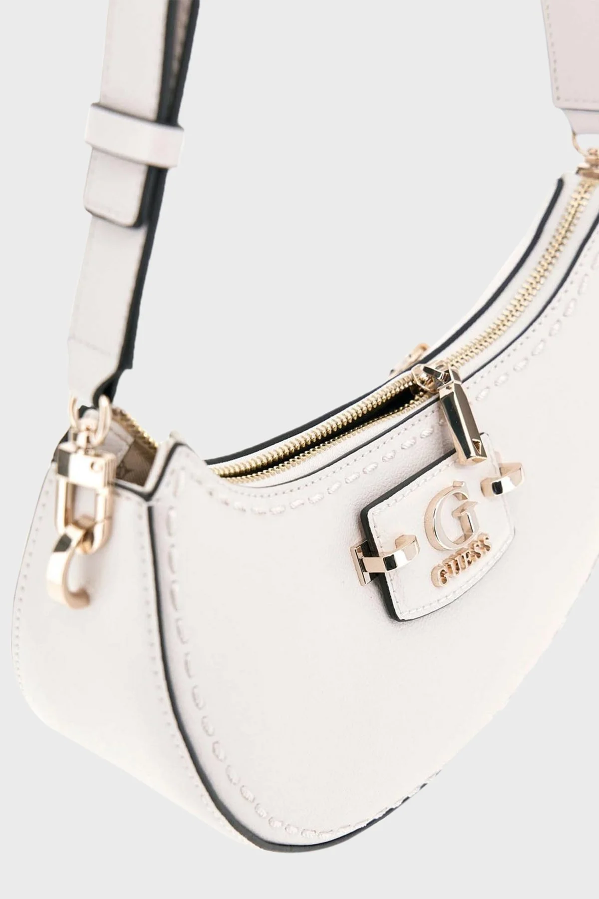 Guess Nastra Logolu Dikiş Detaylı Çıkarılabilir Askılı HWBG9637170 Bayan Çanta HWBG96 37170 OFF EKRU - 6