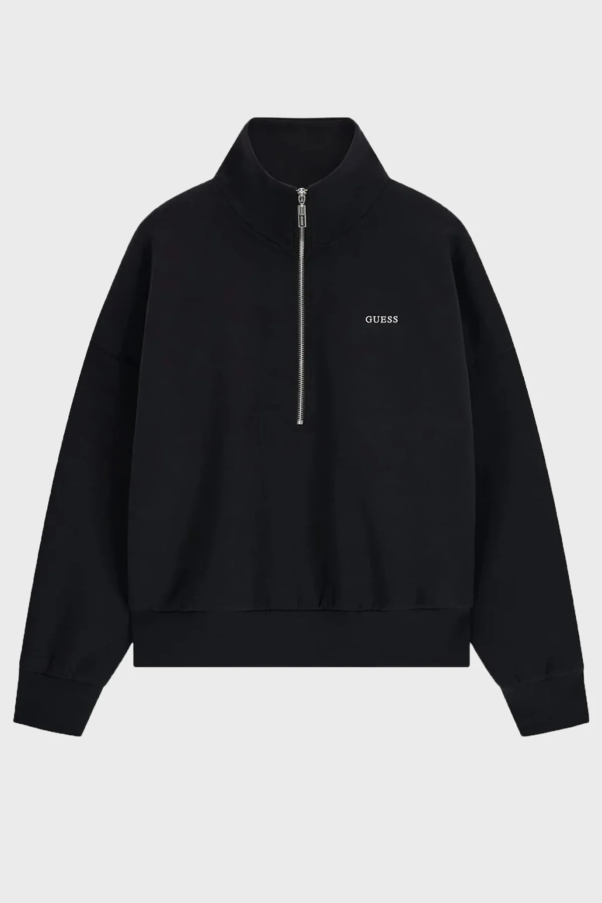 Guess Nat Relaxed Fit Dik Yaka V6YQ25K4801 Kadın Sweat V6YQ25 K4801 JBLK Siyah - 3