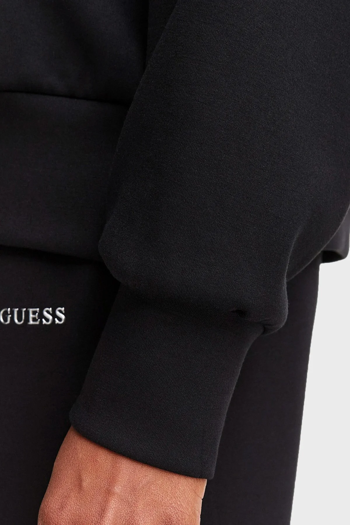 Guess Nat Relaxed Fit Dik Yaka V6YQ25K4801 Kadın Sweat V6YQ25 K4801 JBLK Siyah - 6