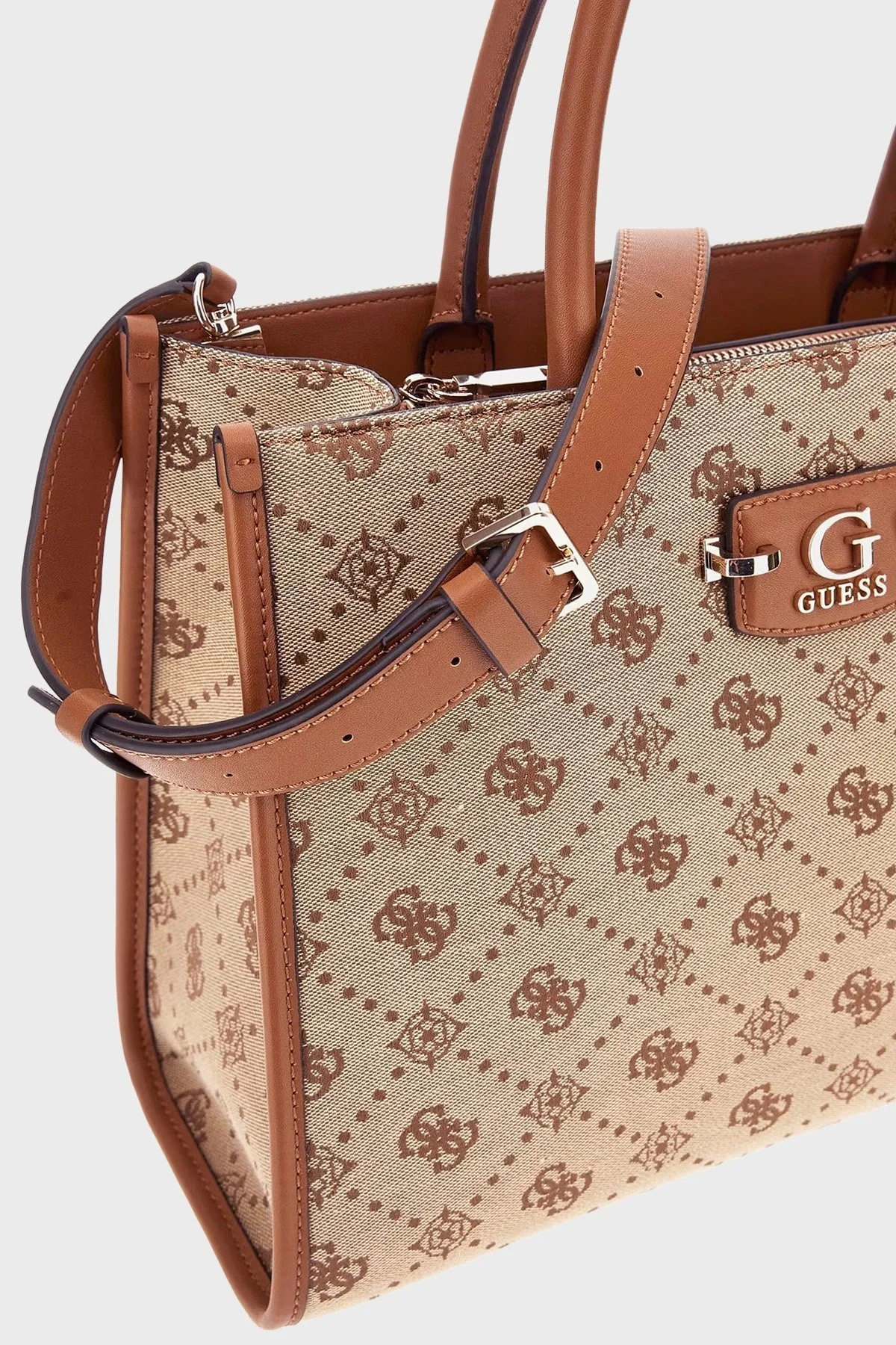 Guess Neda 4G Logo Baskılı Ayarlanabilir Askılı Büyük HWJP9654220 Bayan Çanta HWJP96 54220 LTL KAHVE - 4