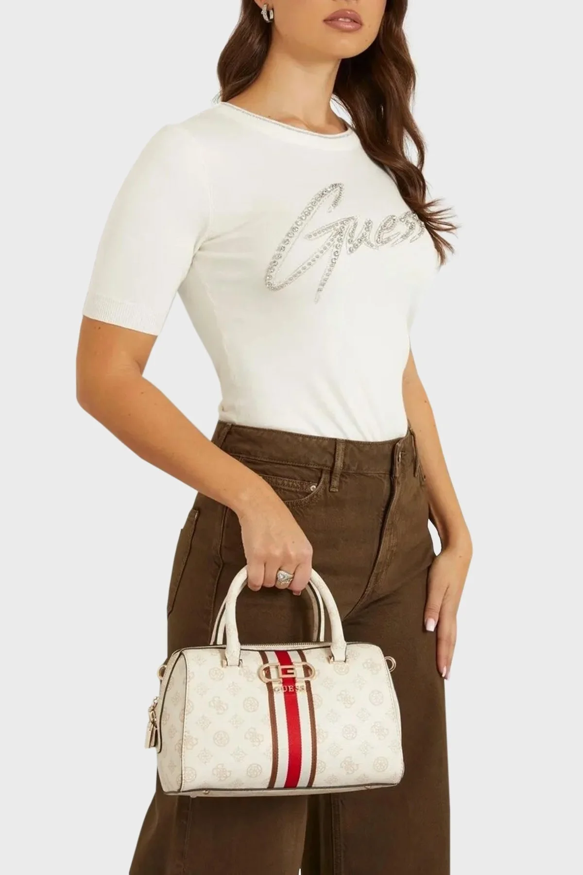 Guess Nelka Çıkarılabilir Uzatma Askılı HWPG9307050 Bayan Çanta HWPG9307050 CRG KREM - 2